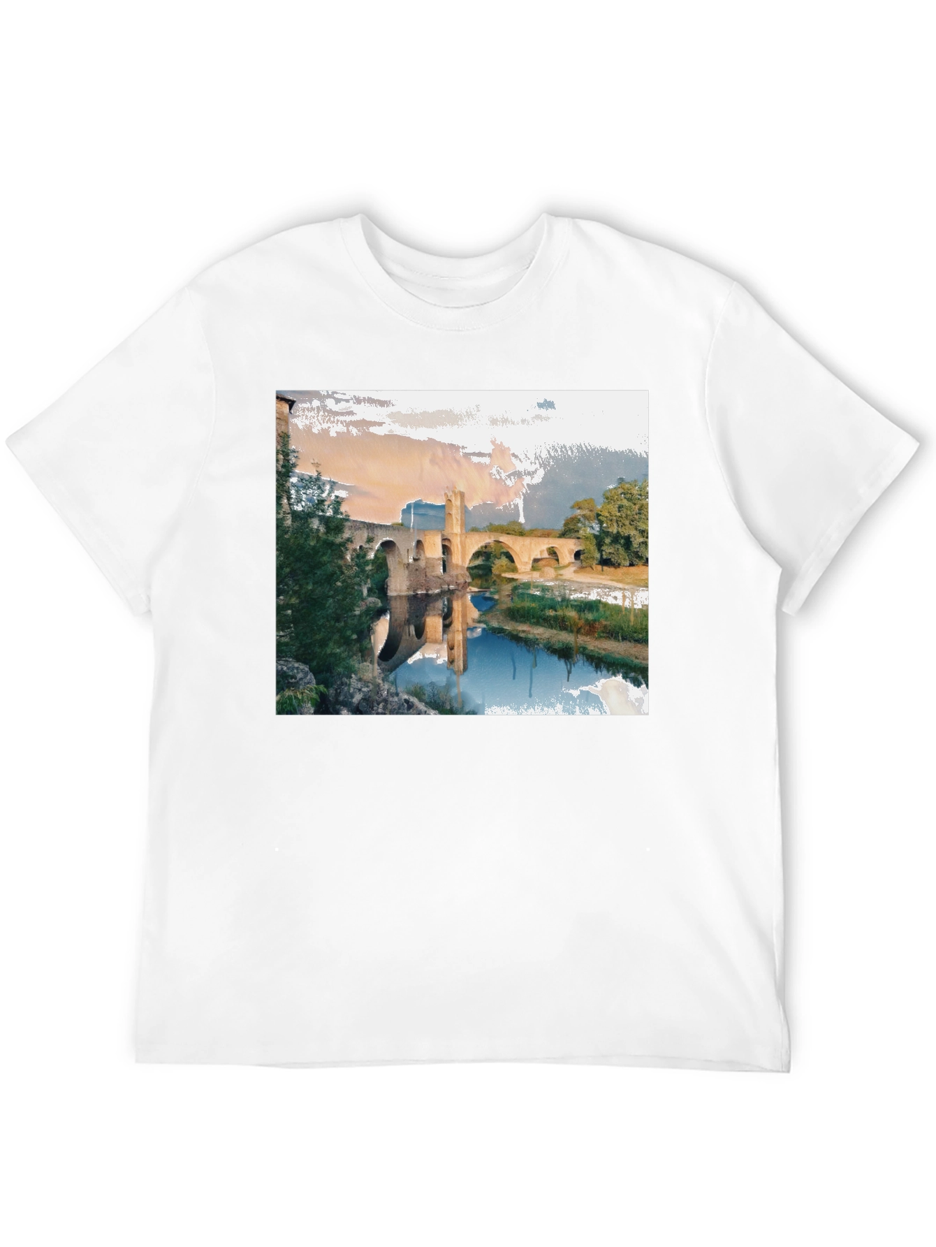 Black River Bridge Graphic Tee - Black Cotton Blend view 12