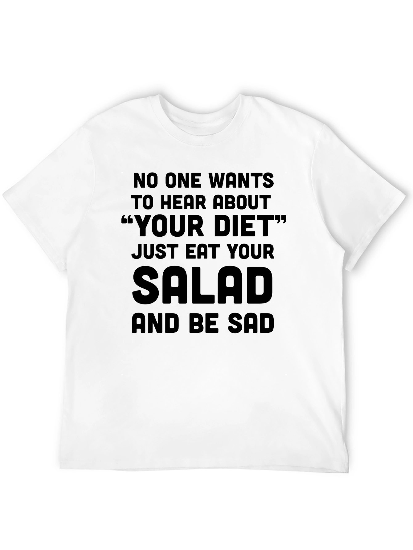 Black Eat Your Salad T-Shirt Funny Diet Tee view 12