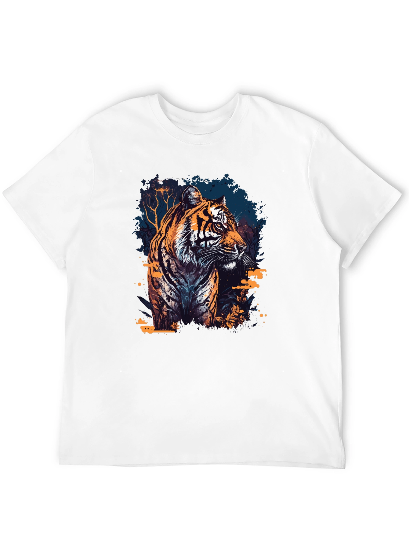 Black Tiger Graphic Print Black T-Shirt view 12