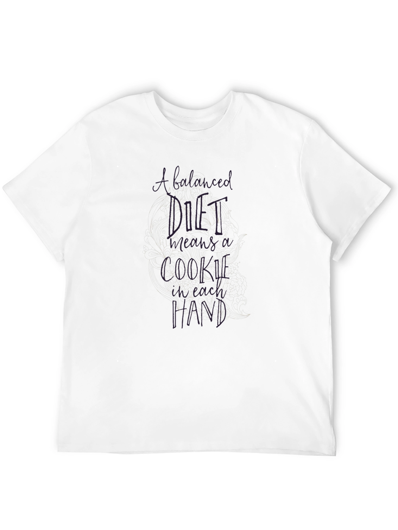 Black Humorous Diet Cookie T-Shirt view 12