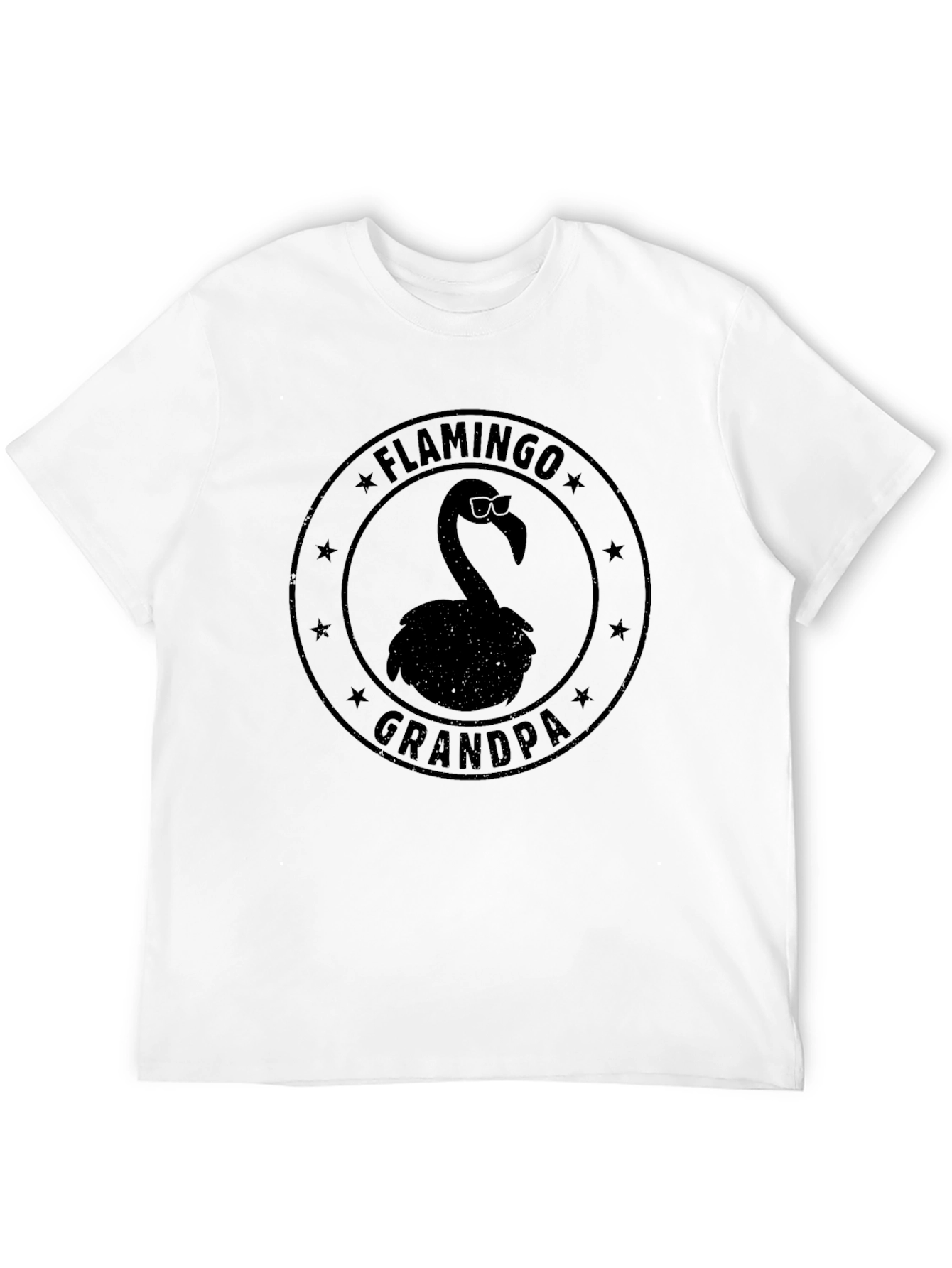 Black Flamingo Grandpa T-Shirt - Men's Black Tee view 12