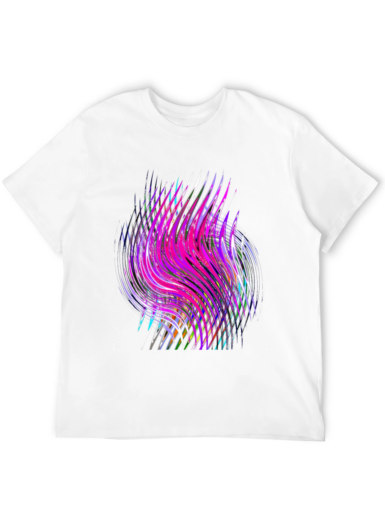 Black Abstract Swirl Graphic Black T-Shirt view 12