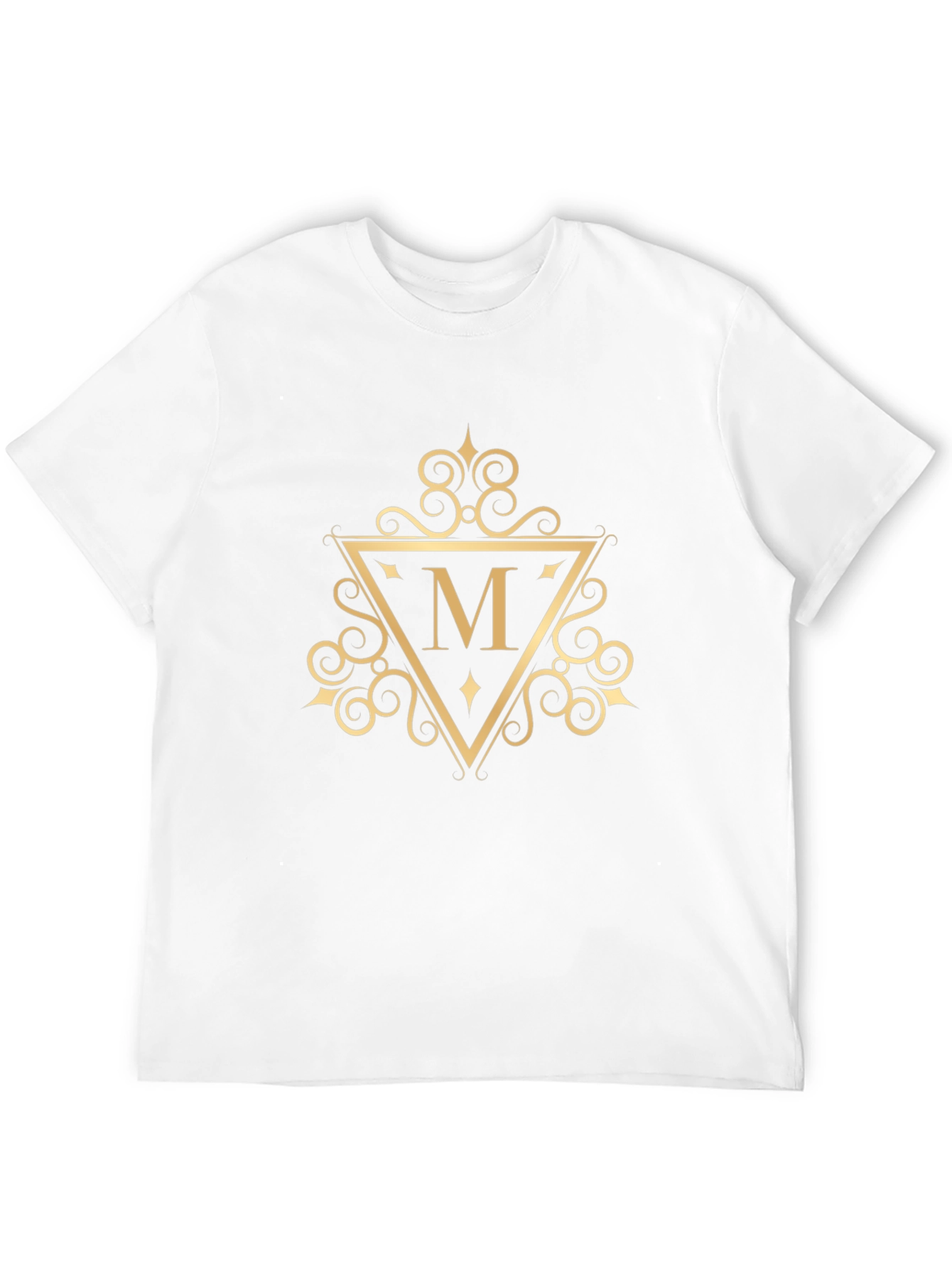 Elegant Black T-Shirt with Gold Letter M Design - 12
