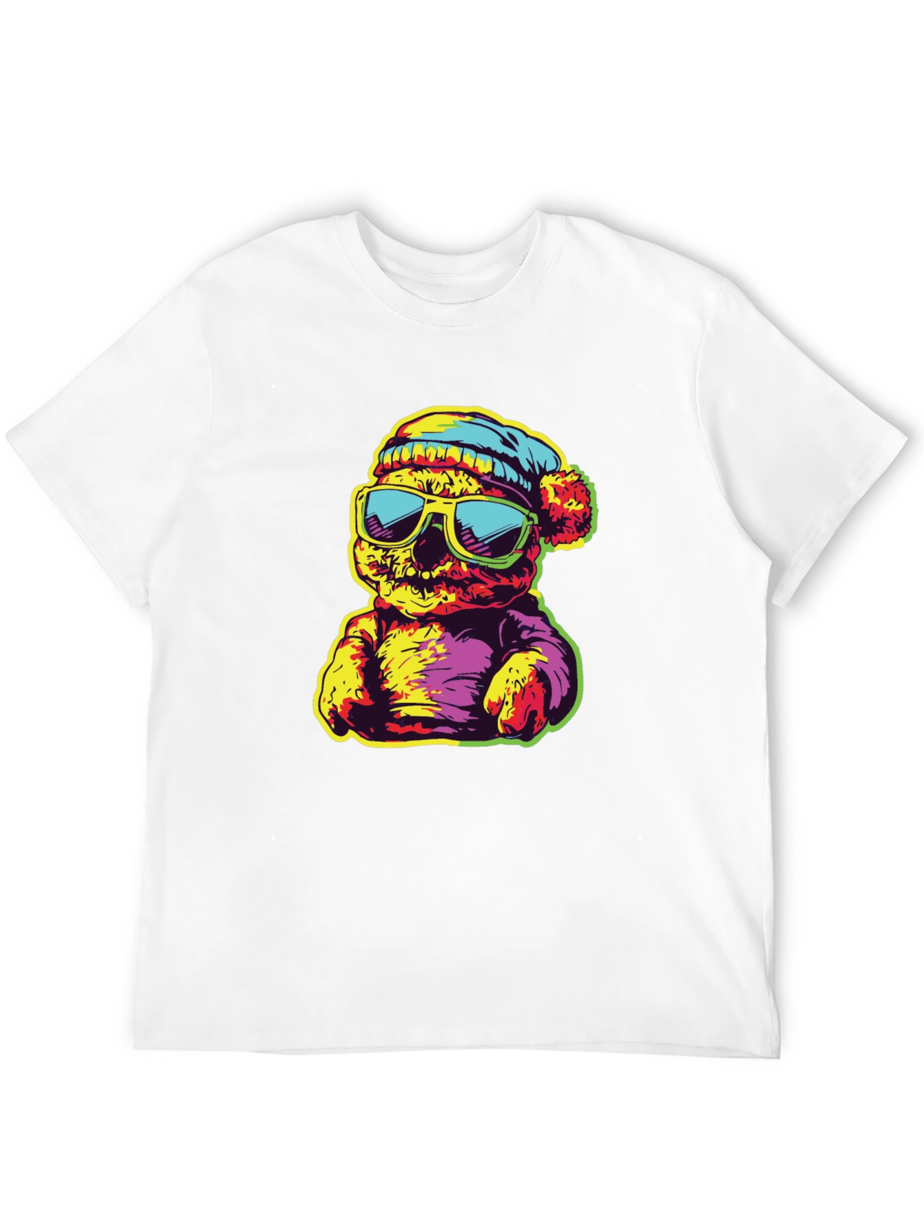 Black Cool Bear Graphic Print T-Shirt view 12