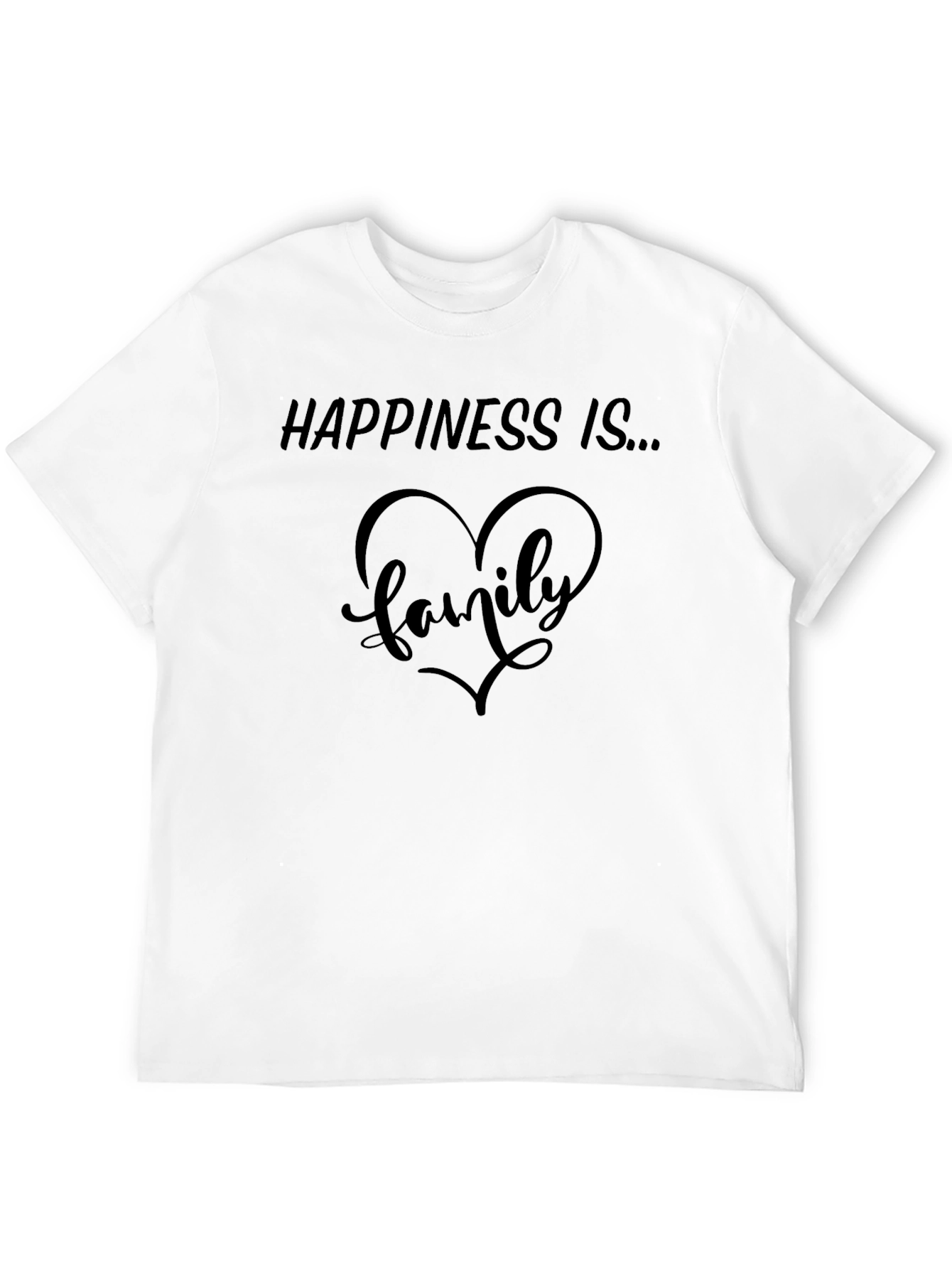 Black Happiness Is Family Heart Graphic Tee - Black view 12