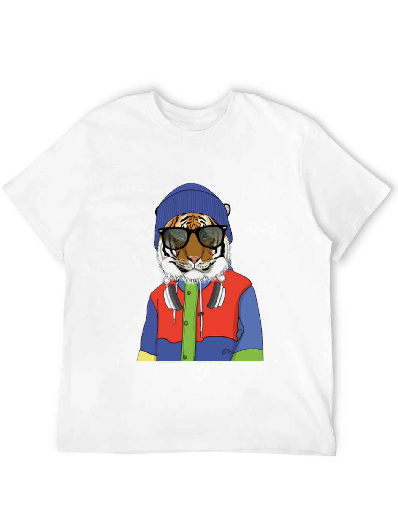 Black Hipster Tiger Graphic Tee view 12