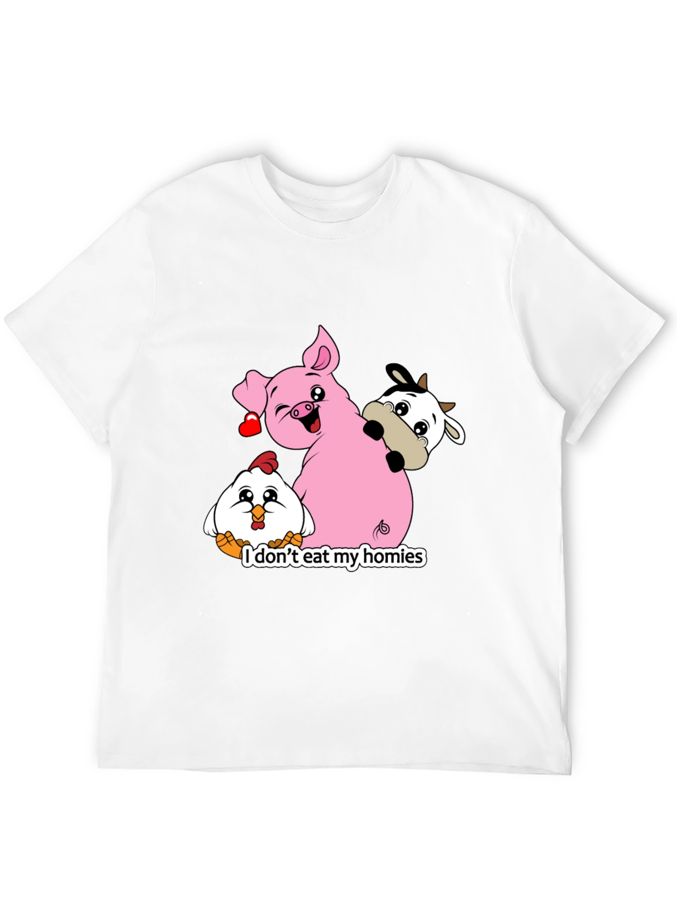 Black Vegan Animal Homies T-Shirt view 12