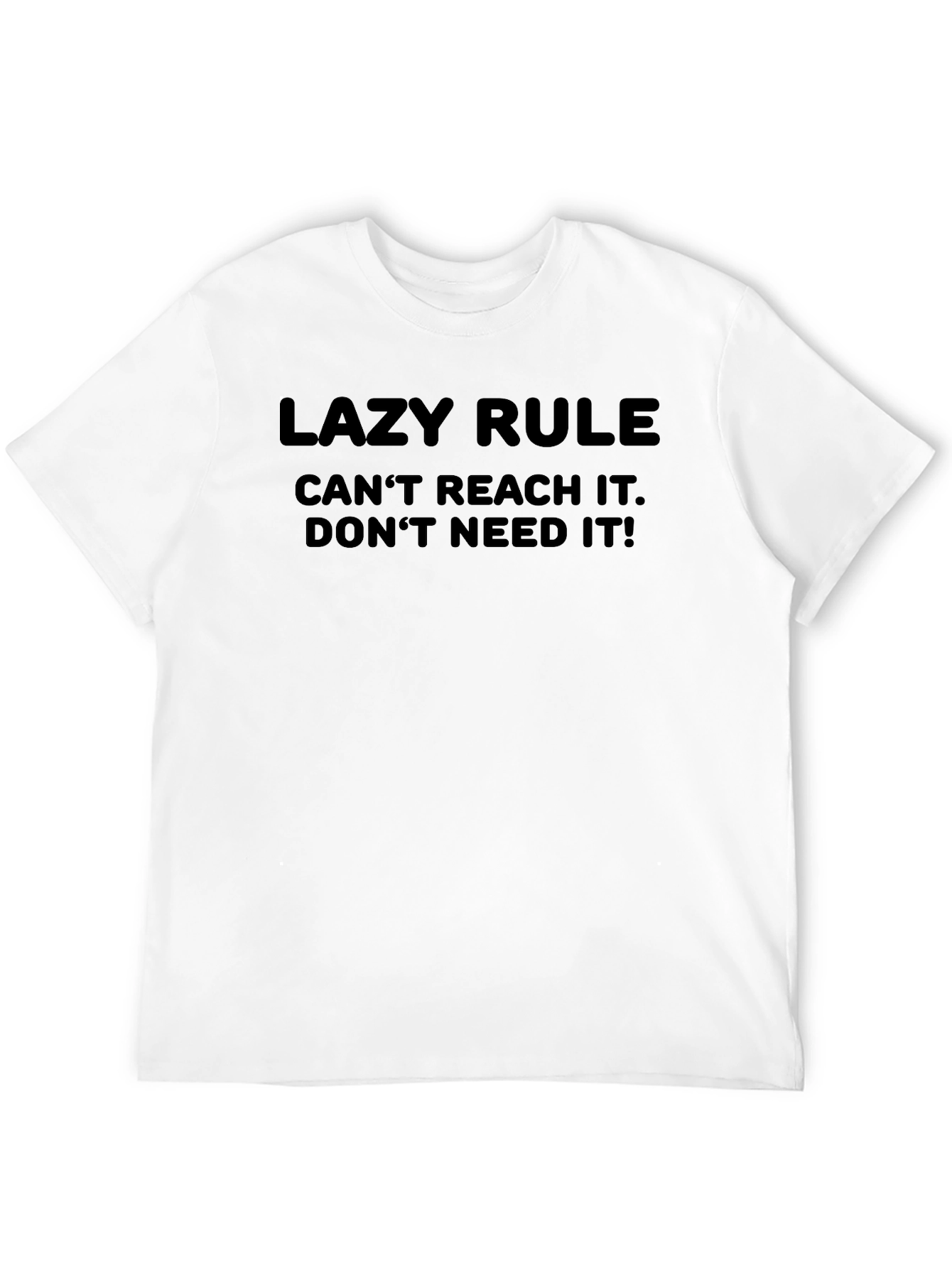 Black Lazy Rule Graphic Tee - Men's Black Cotton T-Shirt view 12