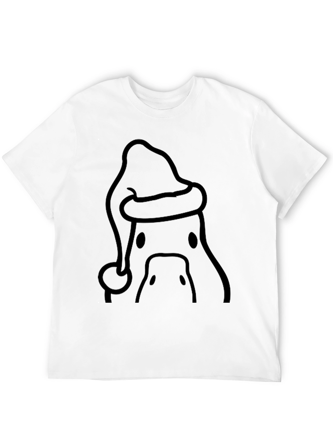 Black Festive Duck Santa Hat T-Shirt view 12
