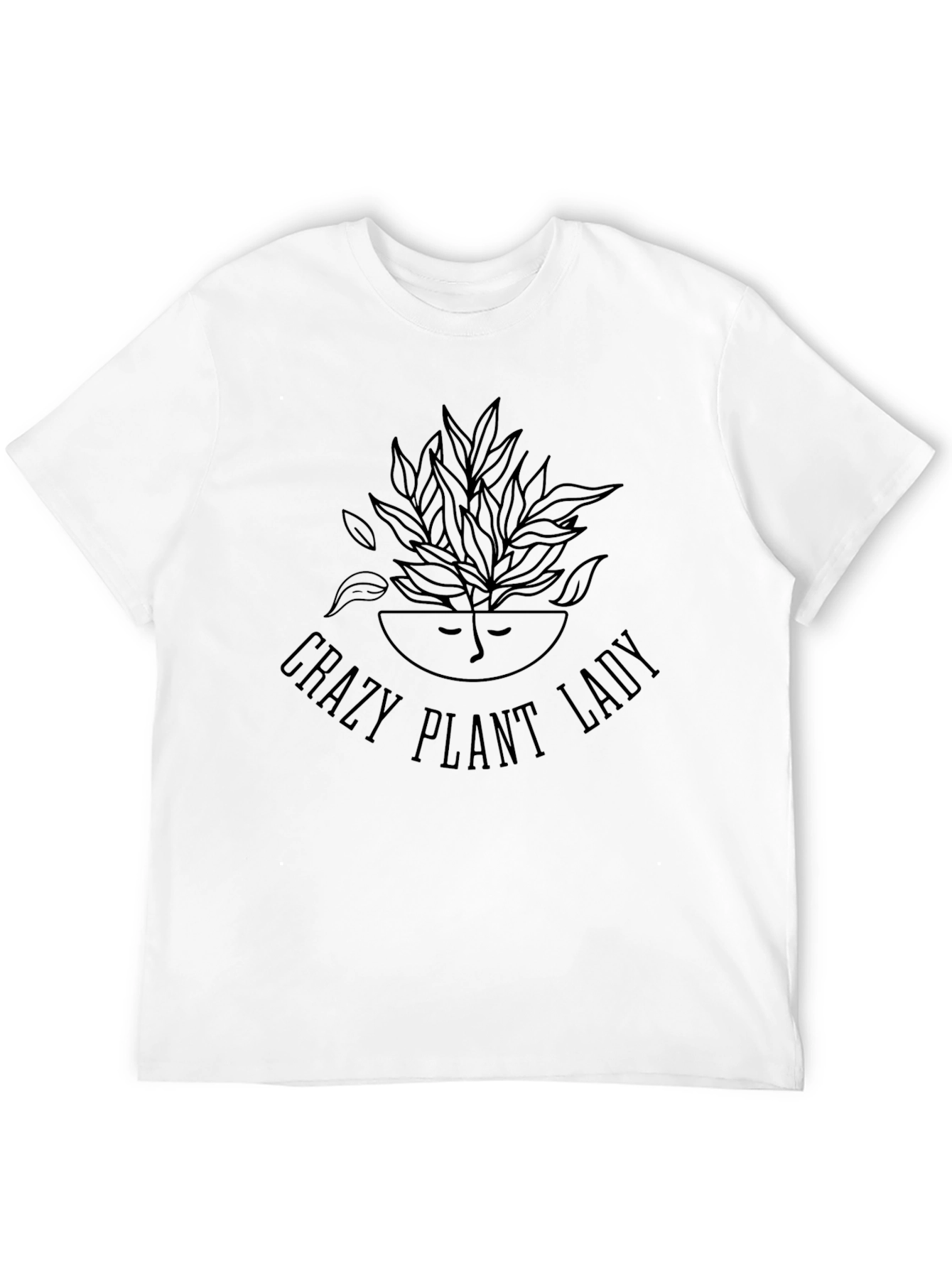 Black Crazy Plant Lady Graphic Tee - Black Unisex T-Shirt view 12