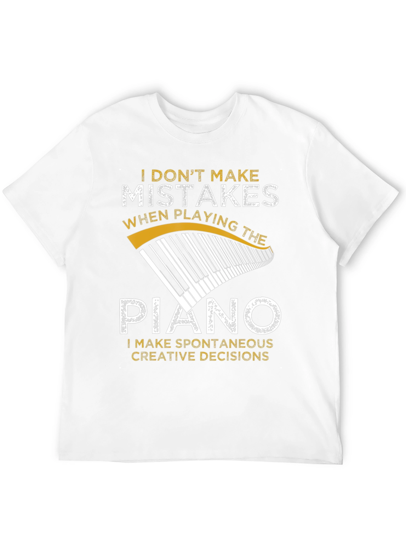 Black Funny Piano Player T-Shirt - No Mistakes, Only Creative Decisions view 12