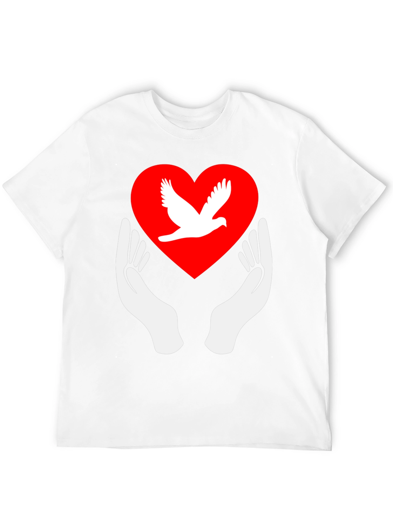 Black Dove Heart Graphic Tee - Peace Symbol Shirt view 12
