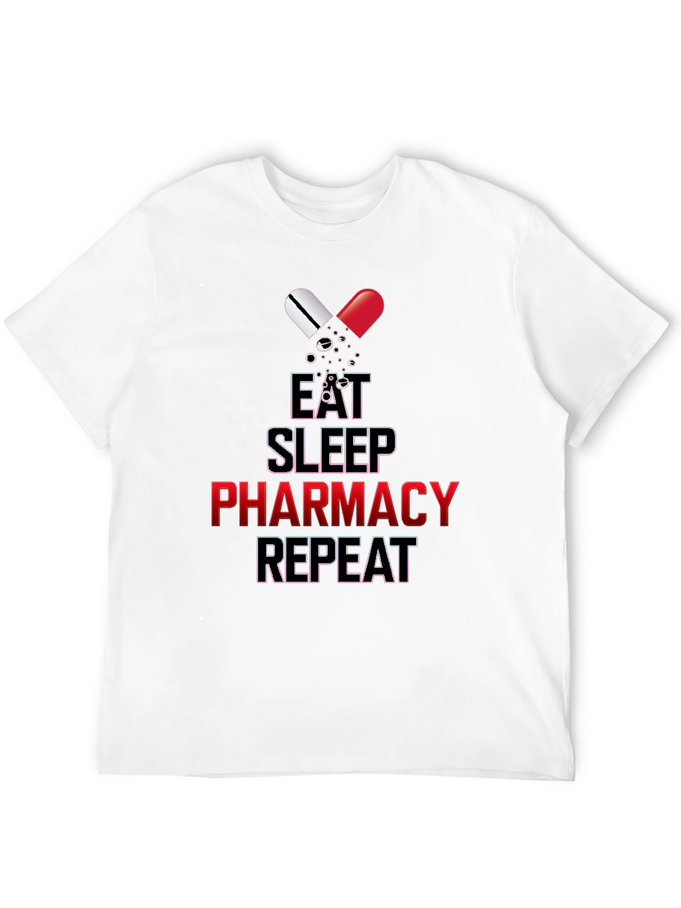 Black Eat Sleep Pharmacy Repeat Graphic Tee view 12