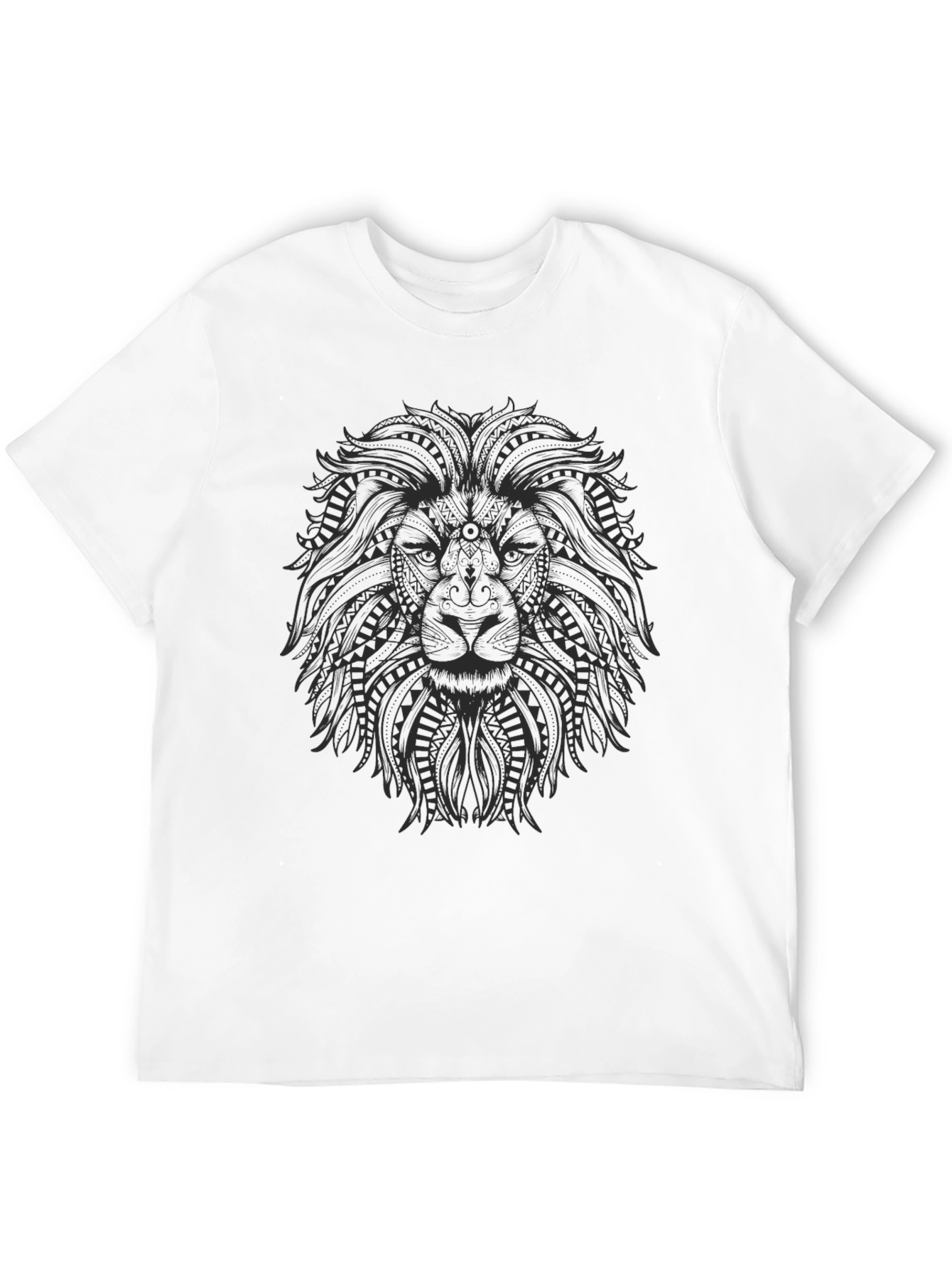 Black Lion Graphic Print Crew Neck T-Shirt view 12