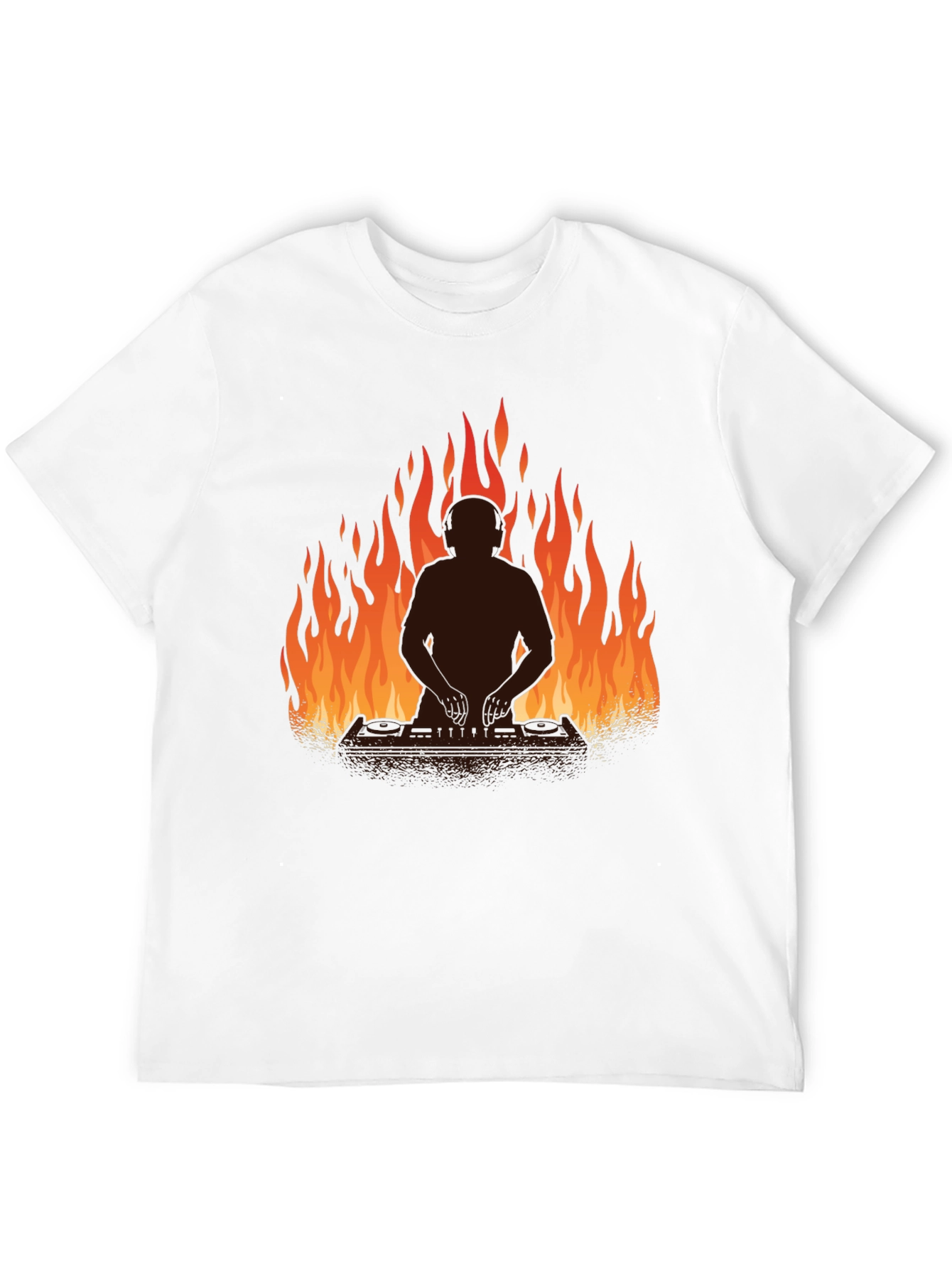 Black DJ in Flames Graphic T-Shirt - Black view 12