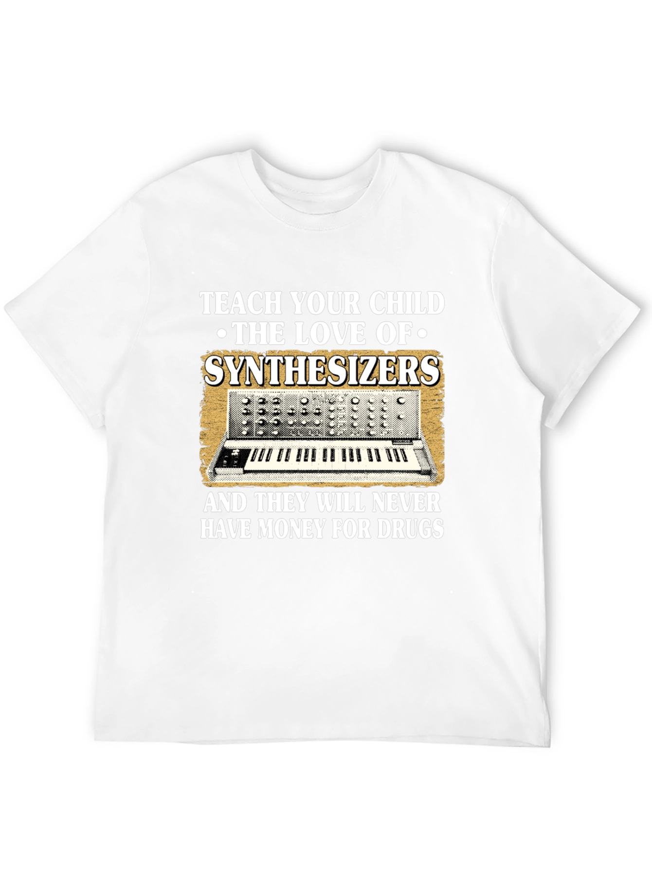 Black Teach Your Child Synthesizers Graphic Tee view 12