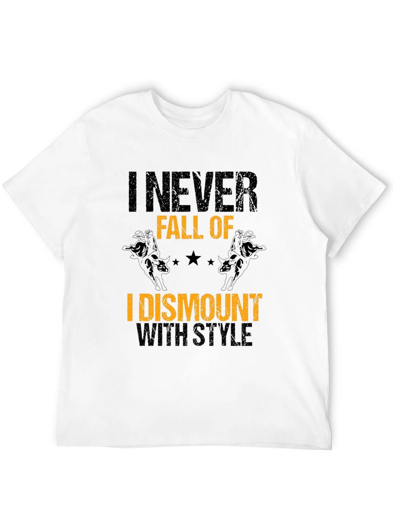 Black I Dismount with Style T-Shirt - Rodeo Bull Riding Tee view 12