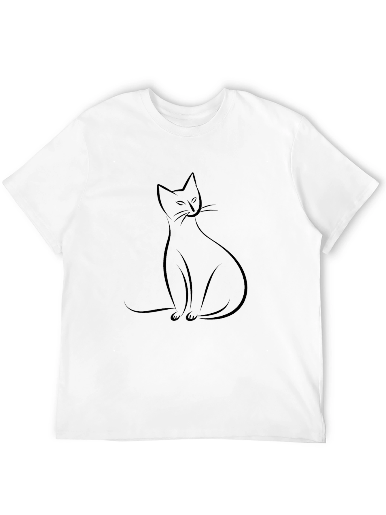 Black Men's Black Cat Graphic T-Shirt view 12