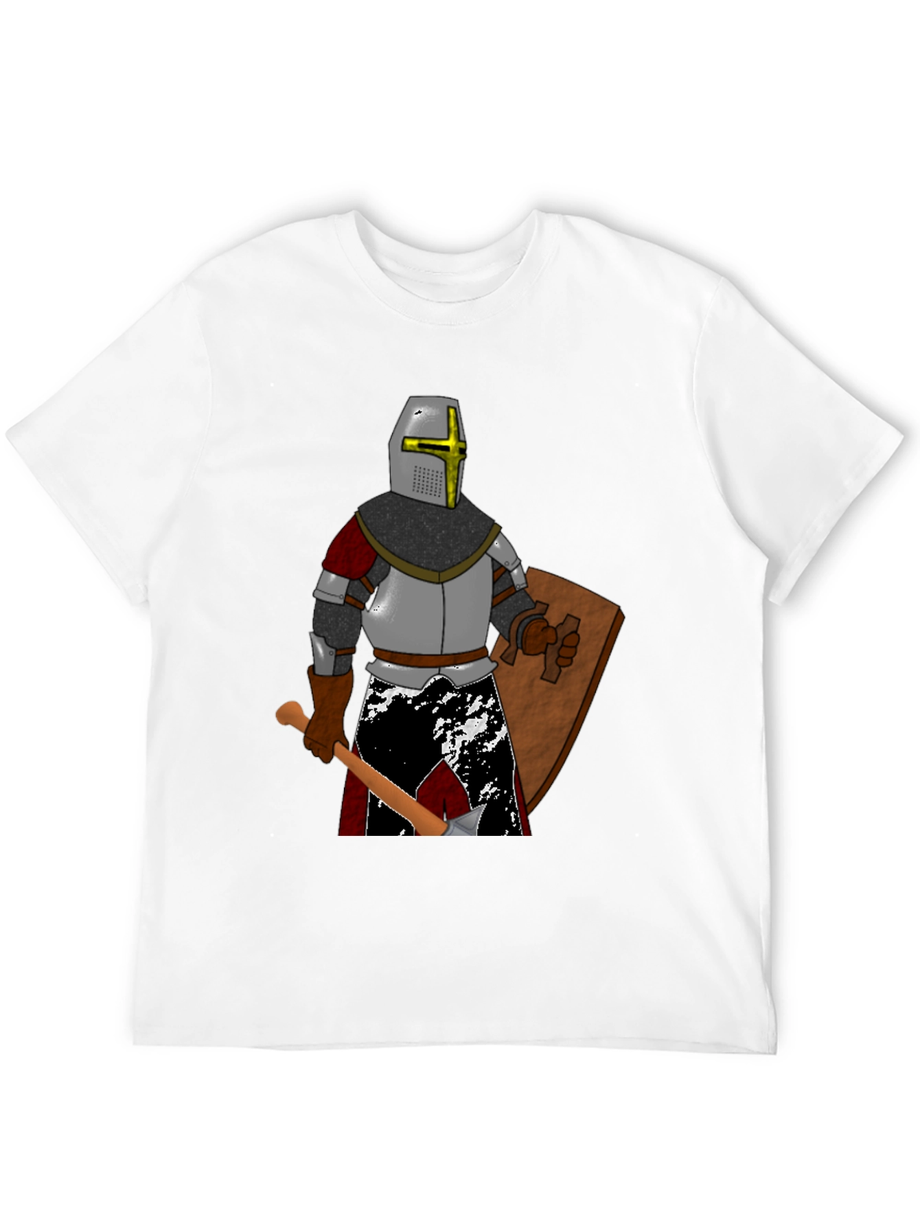 Black Crusader Knight Graphic T-Shirt view 12