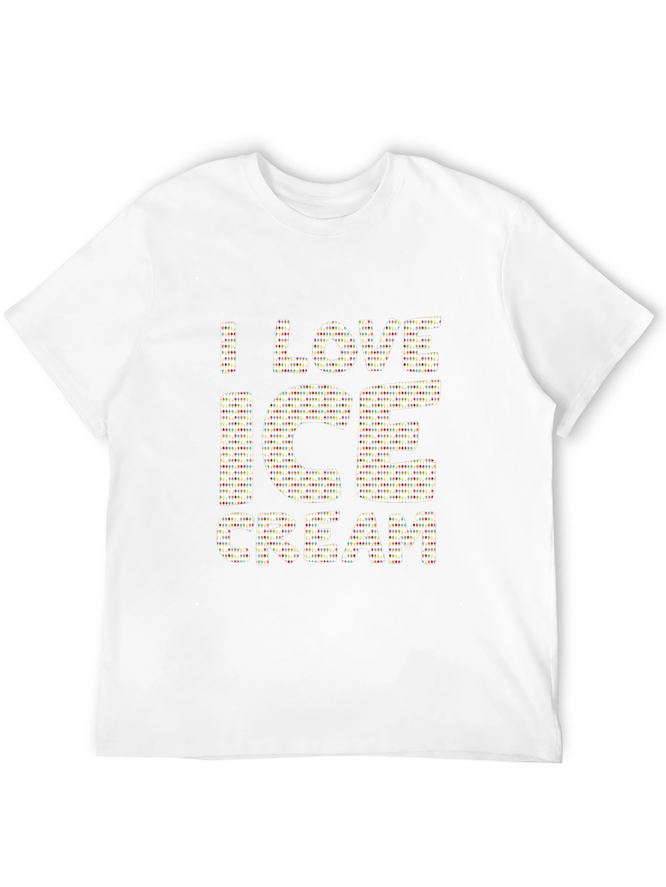 Black I Love Ice Cream Graphic Print Black T-Shirt view 12