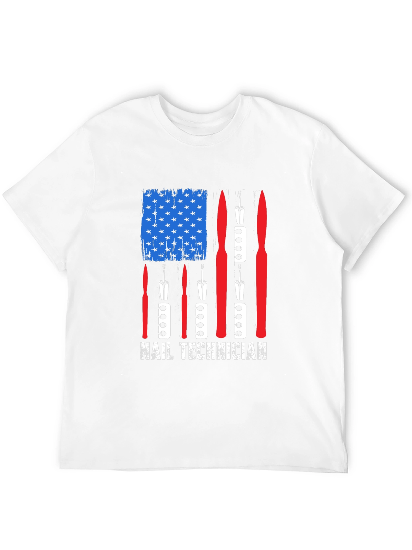 Black Nail Technician American Flag Graphic Tee view 12