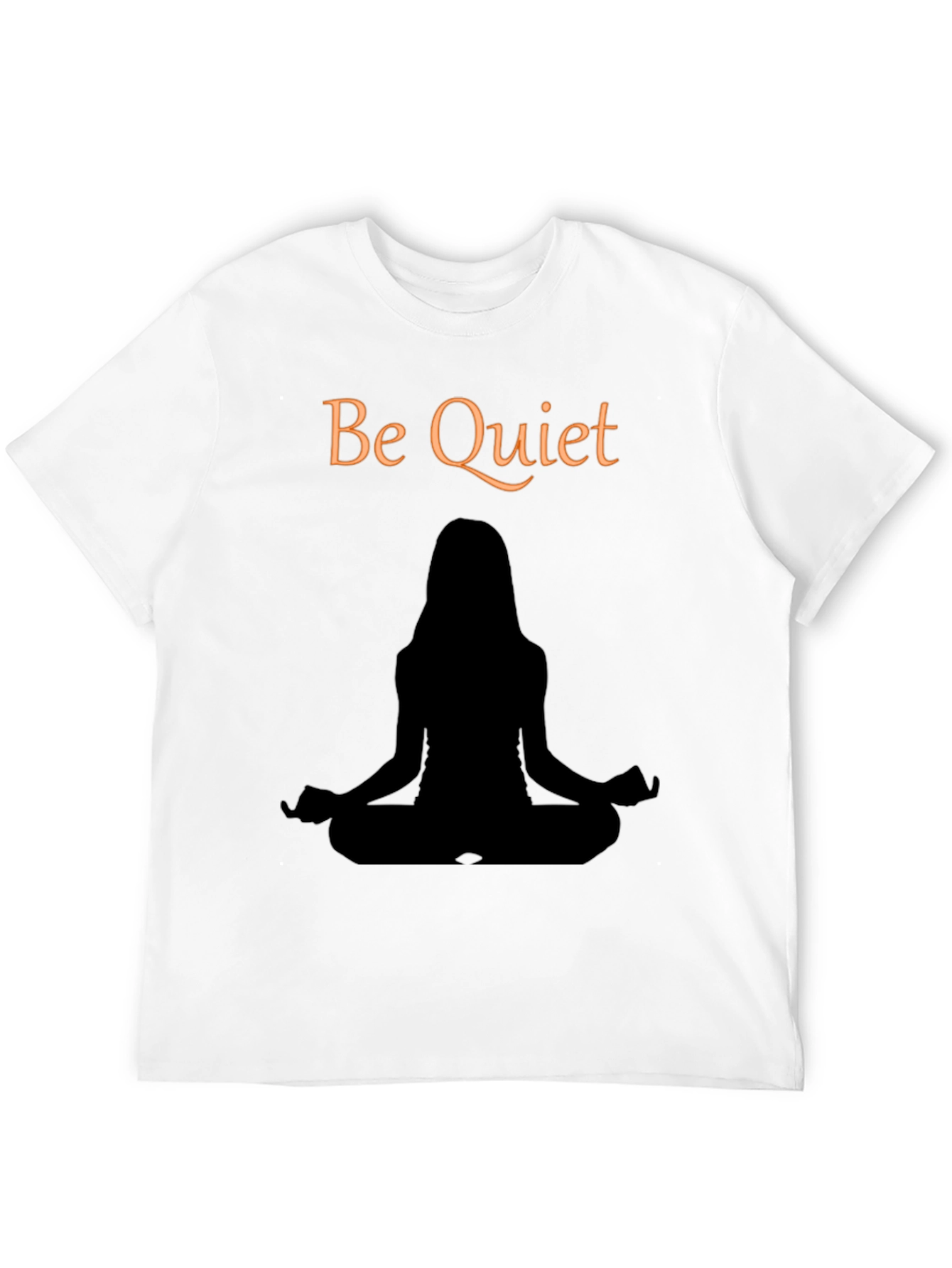 Black Be Quiet Meditation T-Shirt - Unisex Black Tee view 12