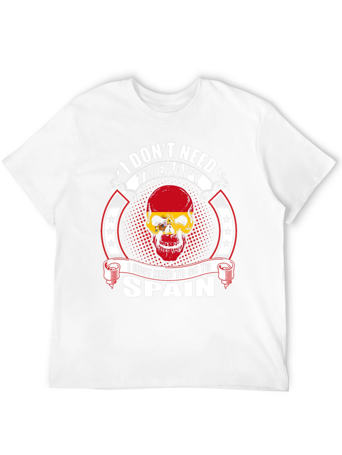 Spain Therapy Skull Graphic T-Shirt - 12