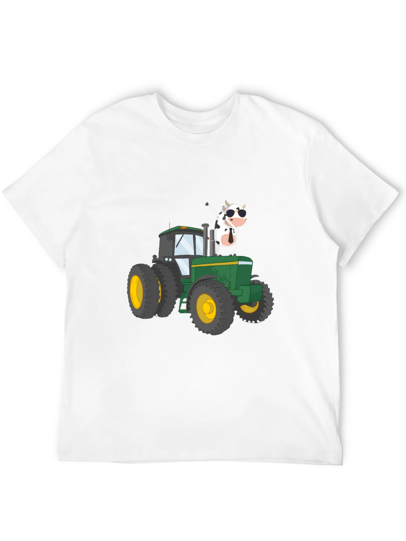 Black Cow on Tractor Graphic Tee - Black view 12