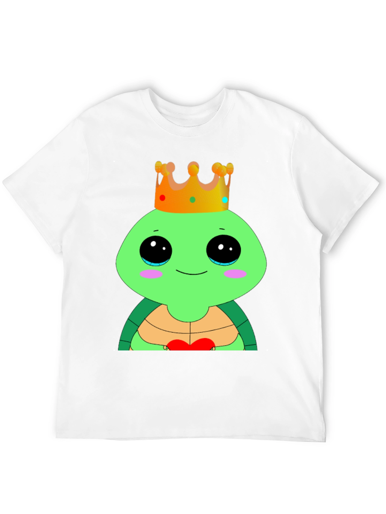 Black Cute Cartoon Turtle King T-Shirt view 12
