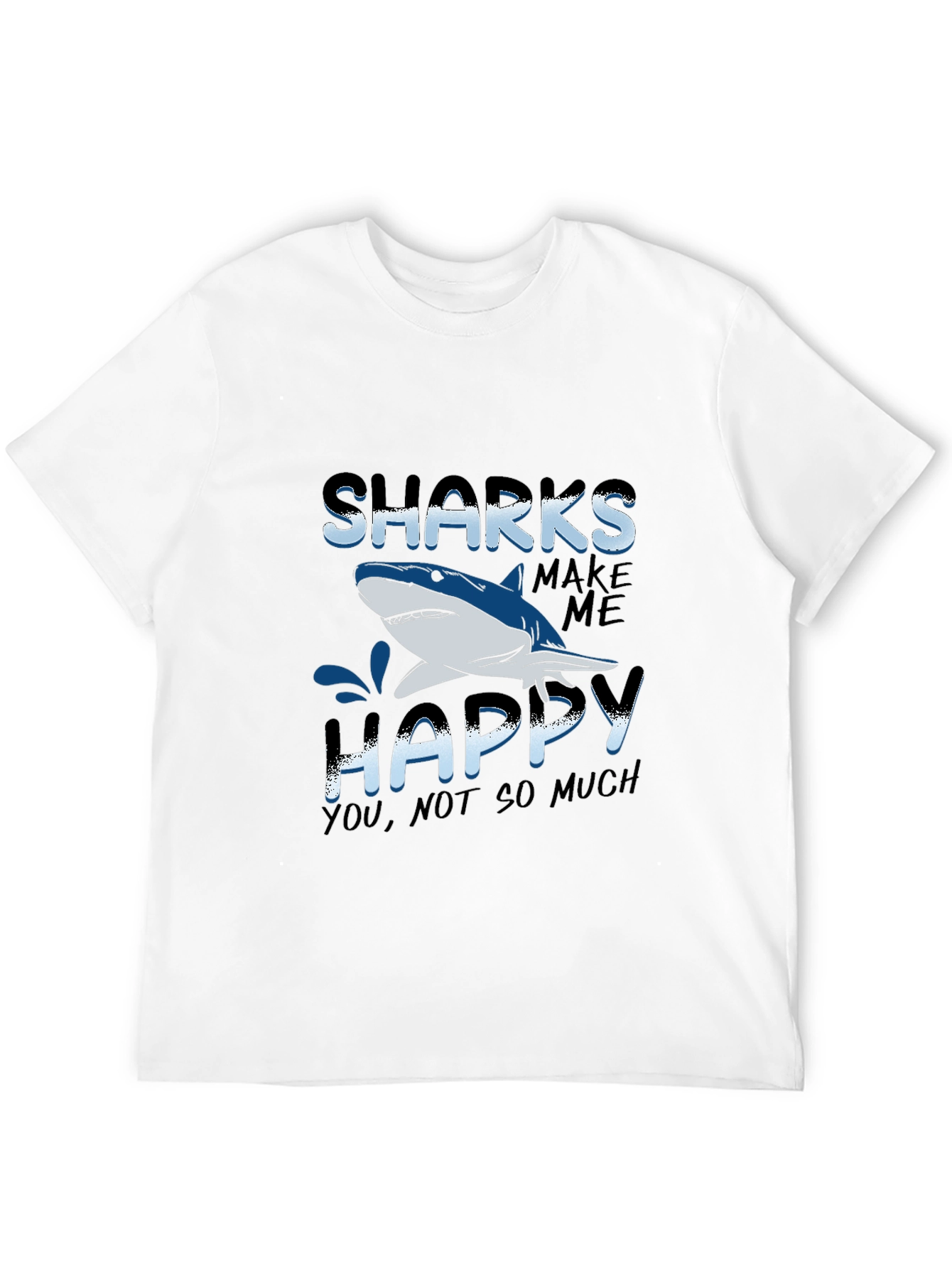 Black Sharks Make Me Happy Graphic T-Shirt view 12