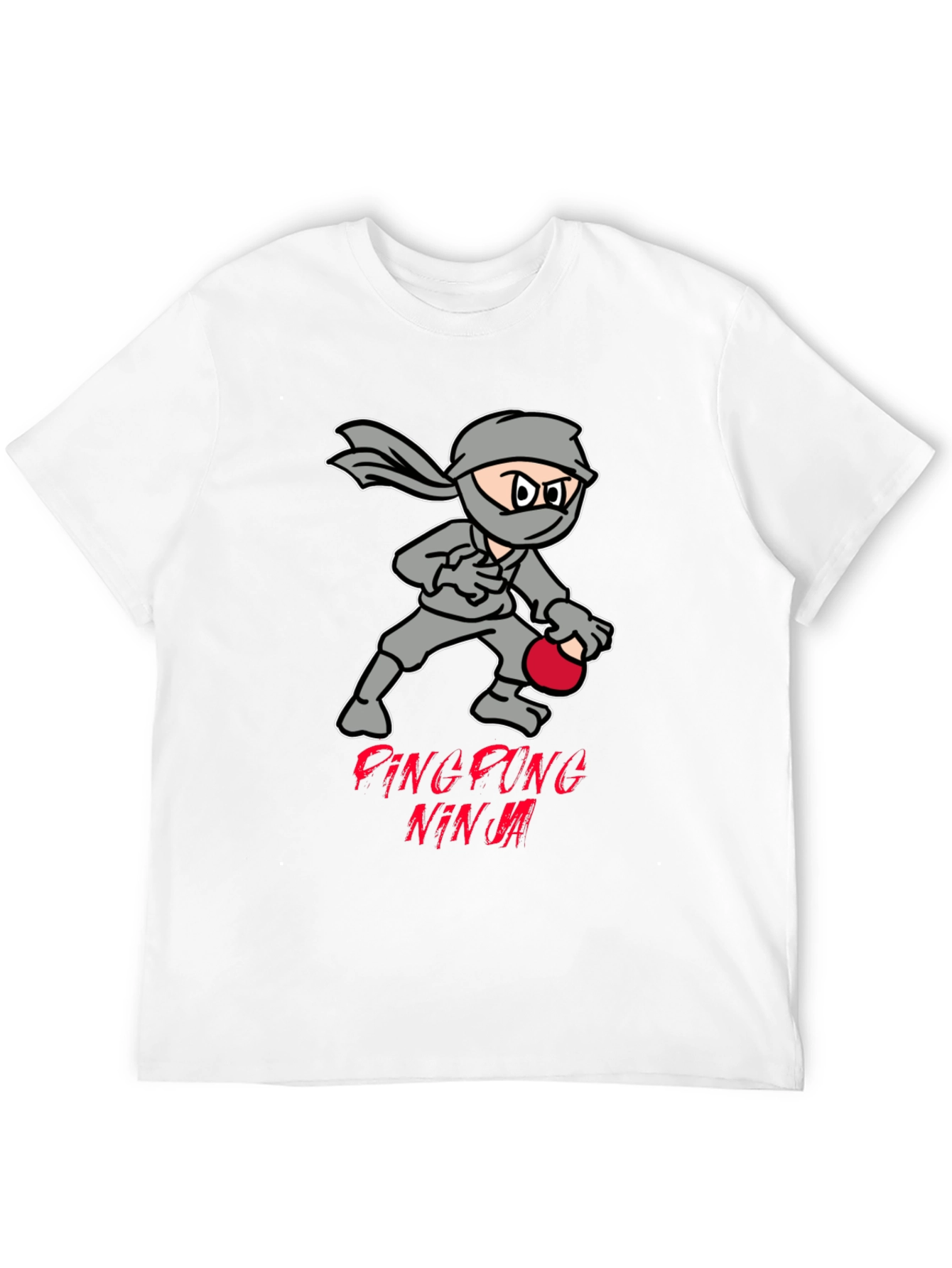 Black Ping Pong Ninja T-Shirt - Cool Graphic Tee view 12