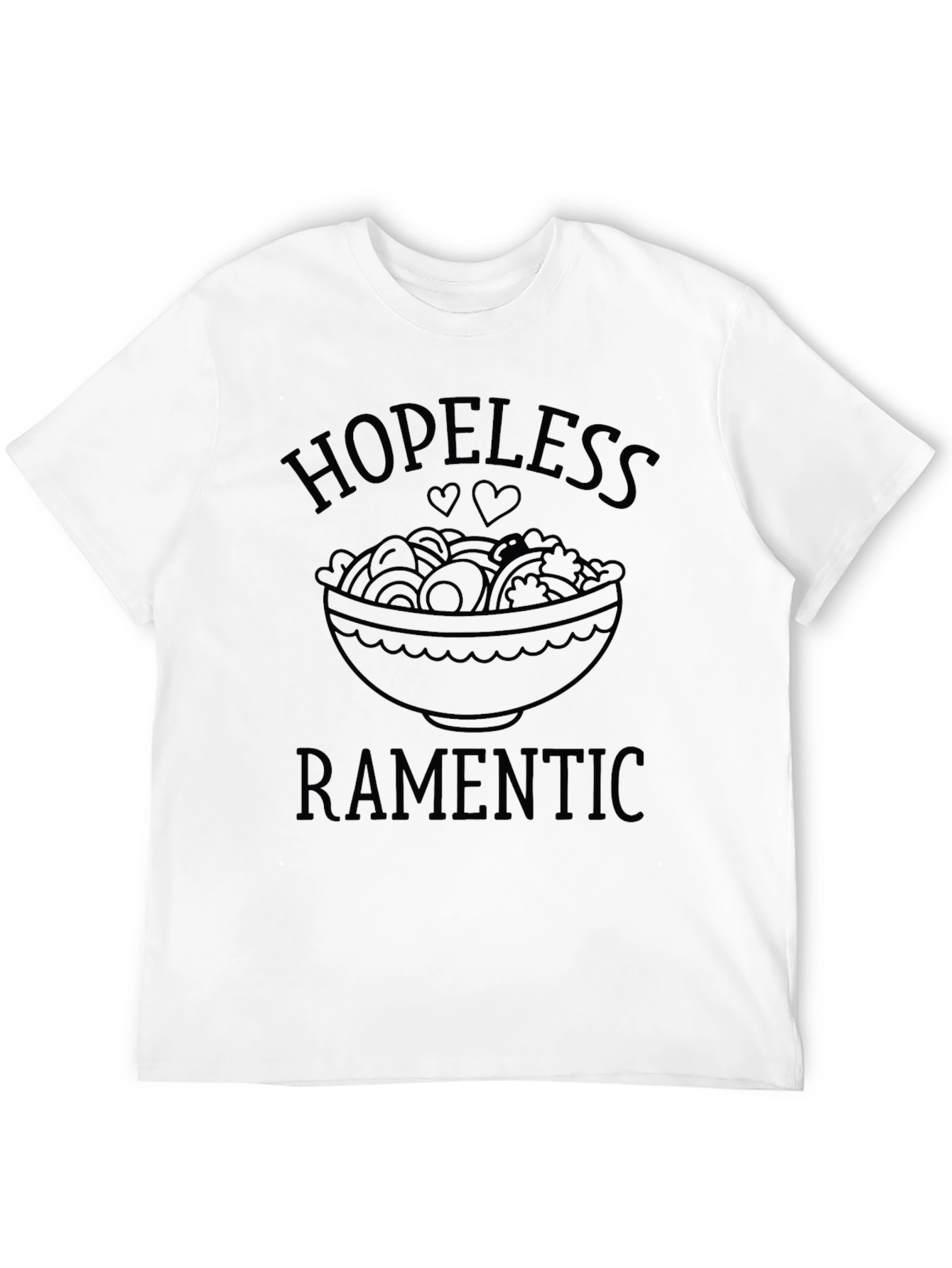 Black Hopeless Ramentic T-Shirt, Funny Noodle Bowl Tee view 12