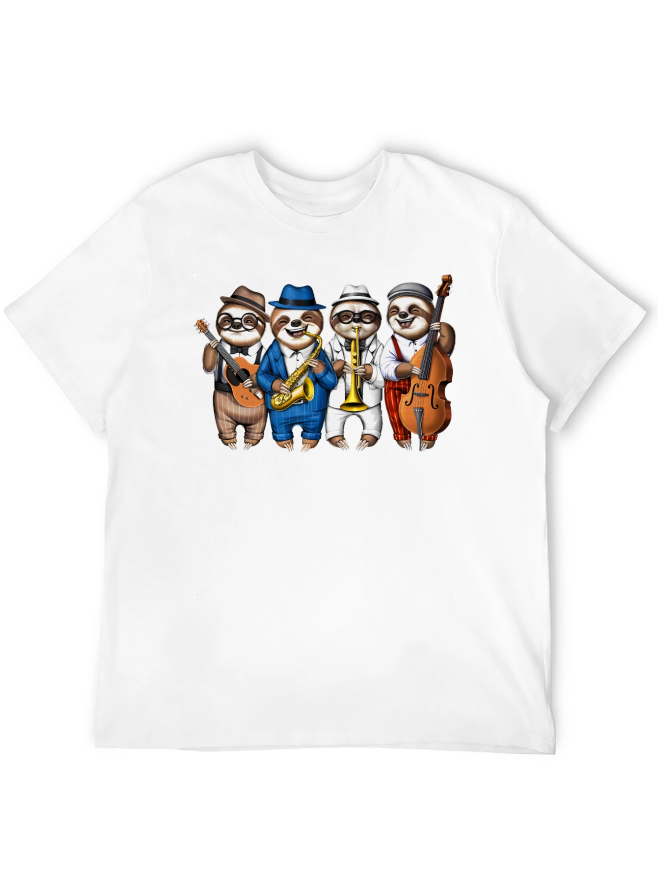 Black Sloth Jazz Band Graphic Tee - Fun & Unique! view 12