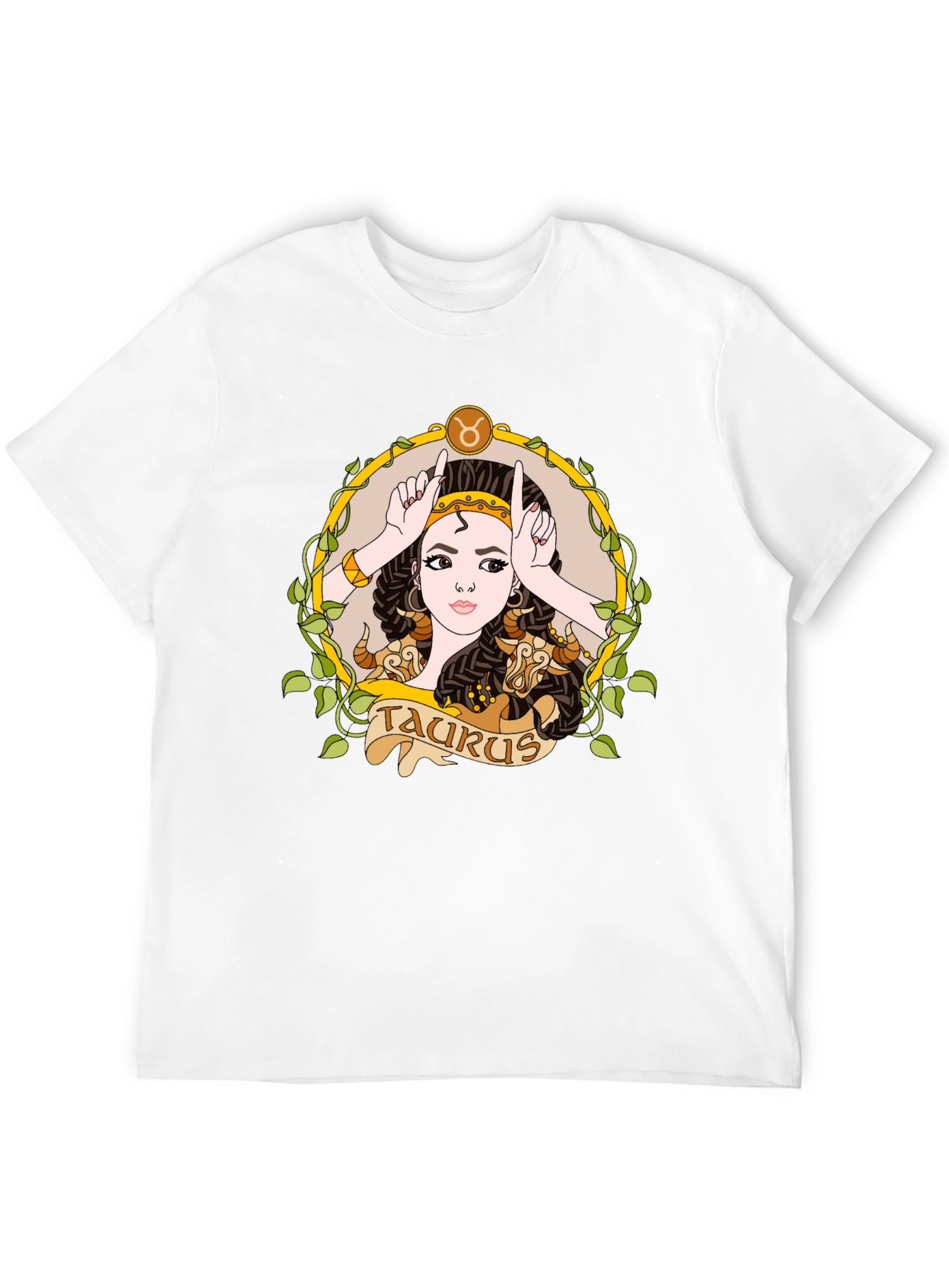 Black Taurus Zodiac Sign Graphic T-Shirt view 12