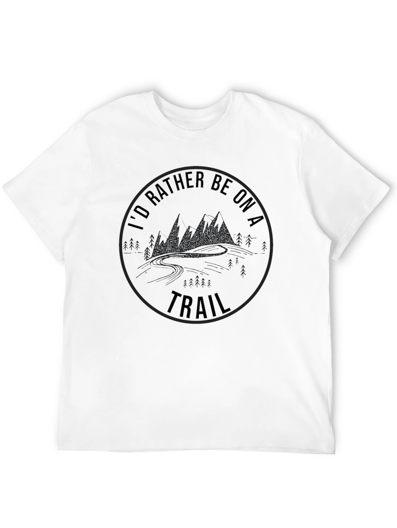 Black I'd Rather Be On A Trail Black T-Shirt view 12