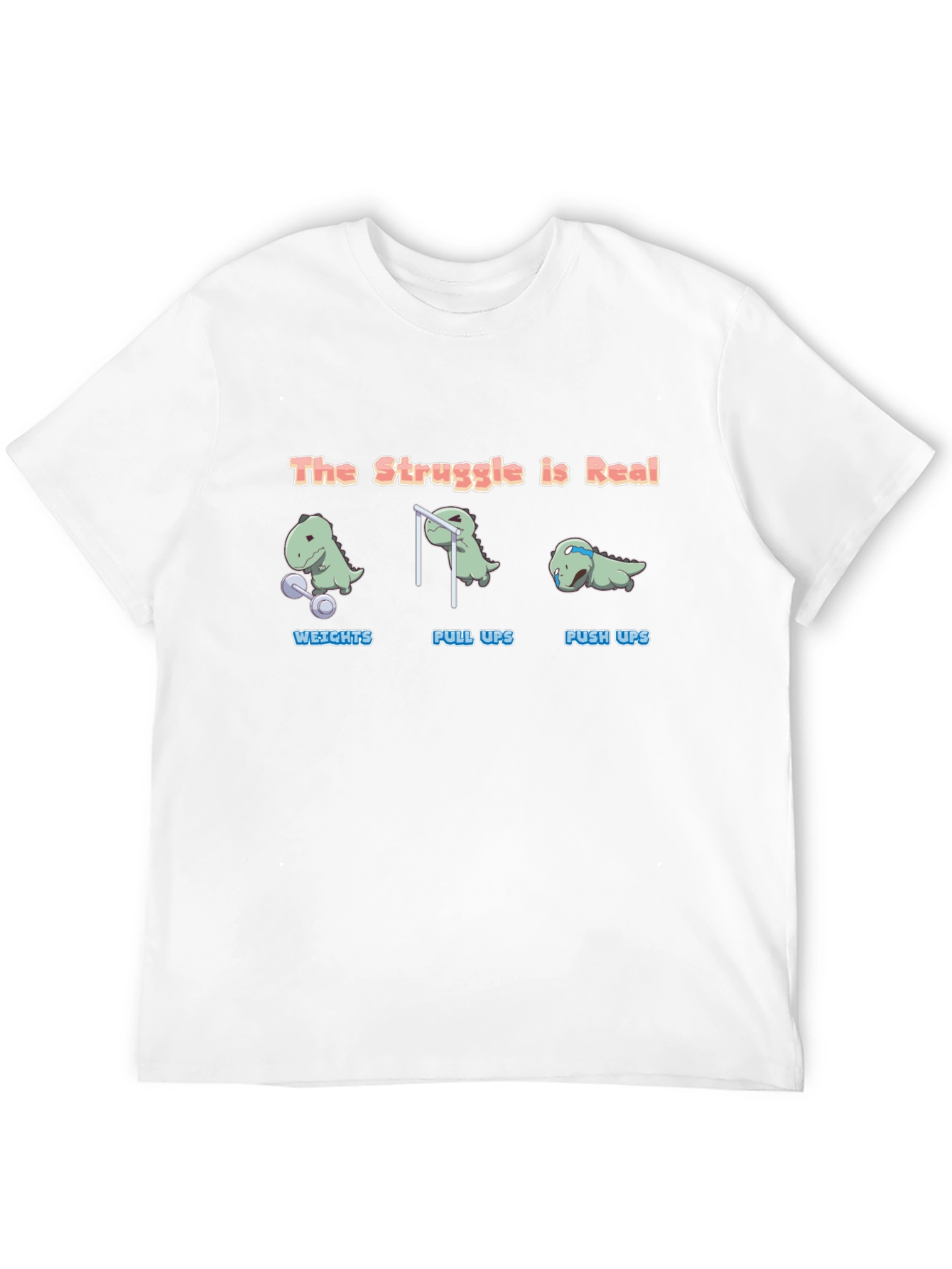The Struggle is Real Dino Black T-Shirt - 12