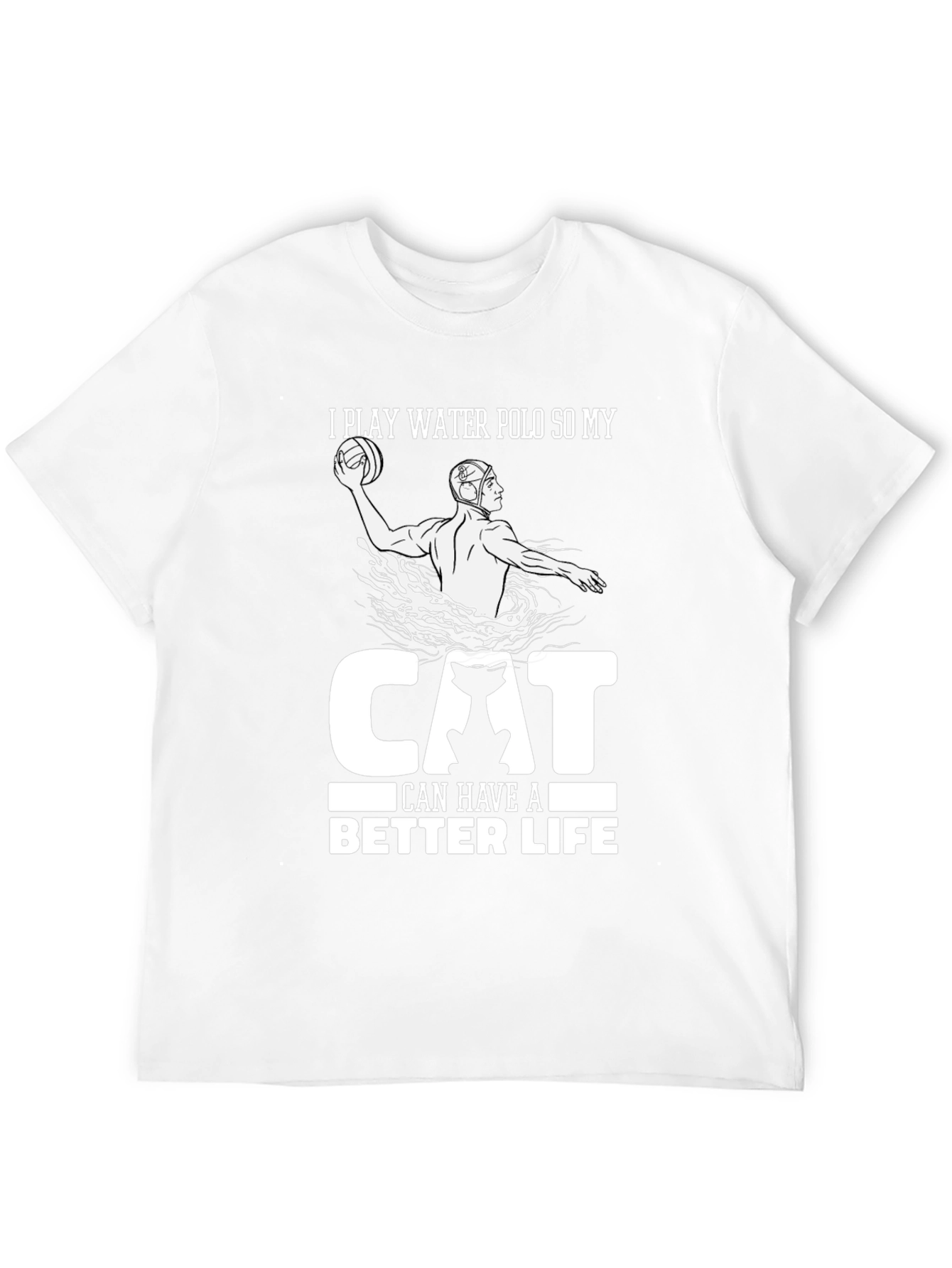 Black Water Polo Cat Lover Graphic Tee view 12