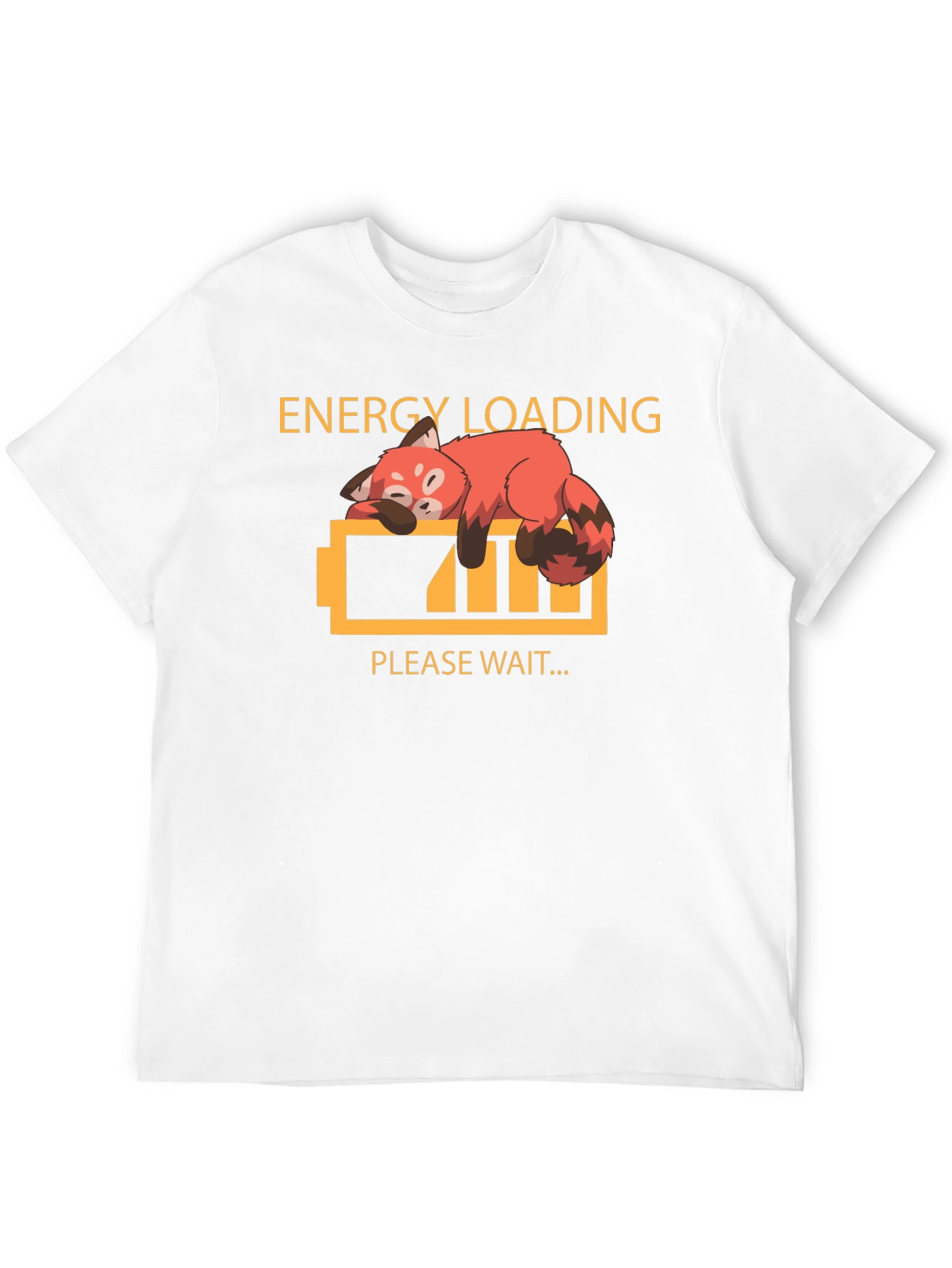 Black Energy Loading Funny Red Panda Graphic T-Shirt view 12