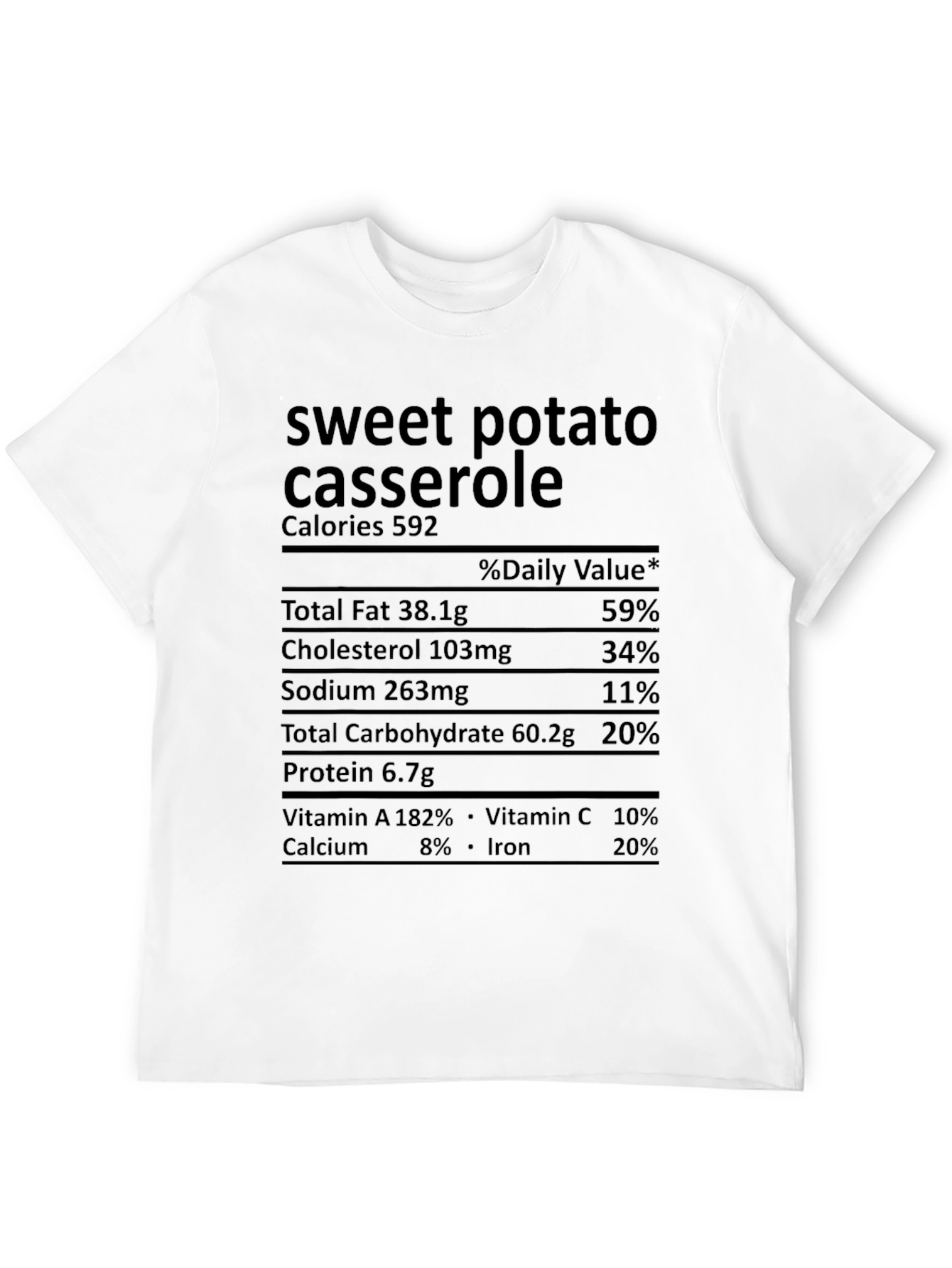 Black Sweet Potato Casserole Nutrition Facts T-Shirt view 12