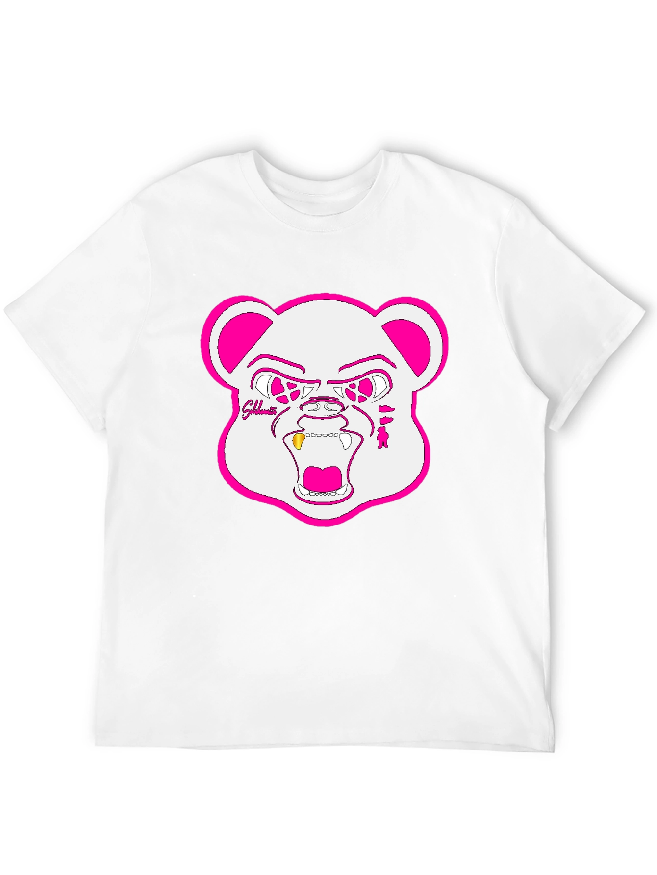 Black Black T-Shirt with Goldteeth Bear Graphic view 12