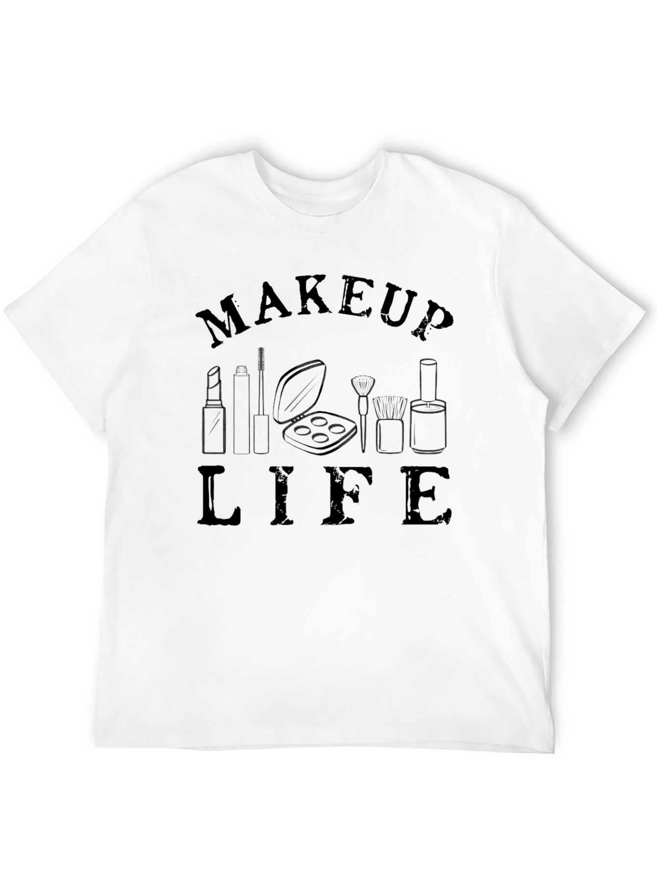 Black Makeup Life Graphic Tee - Black Short Sleeve T-Shirt view 12
