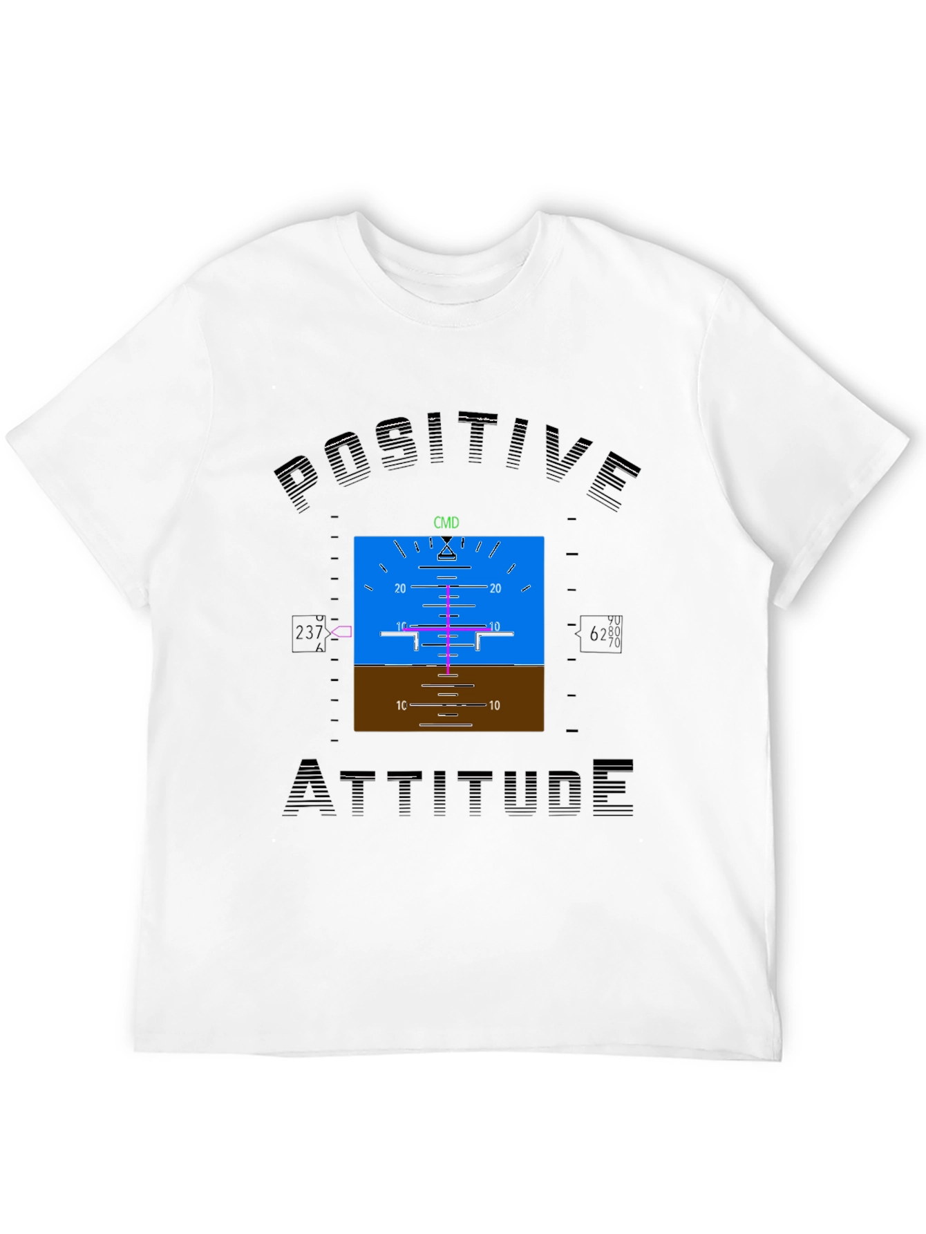 Black Positive Attitude Aviation T-Shirt view 12