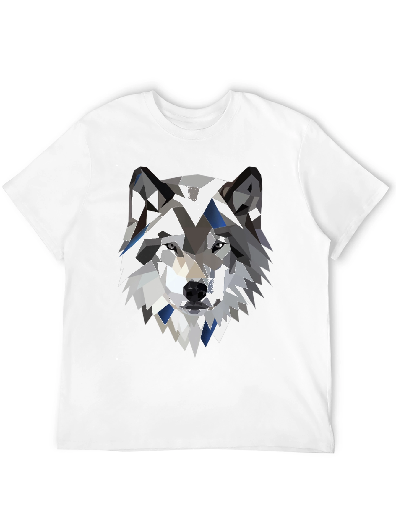 Black Geometric Wolf Graphic Print Black Tee view 12