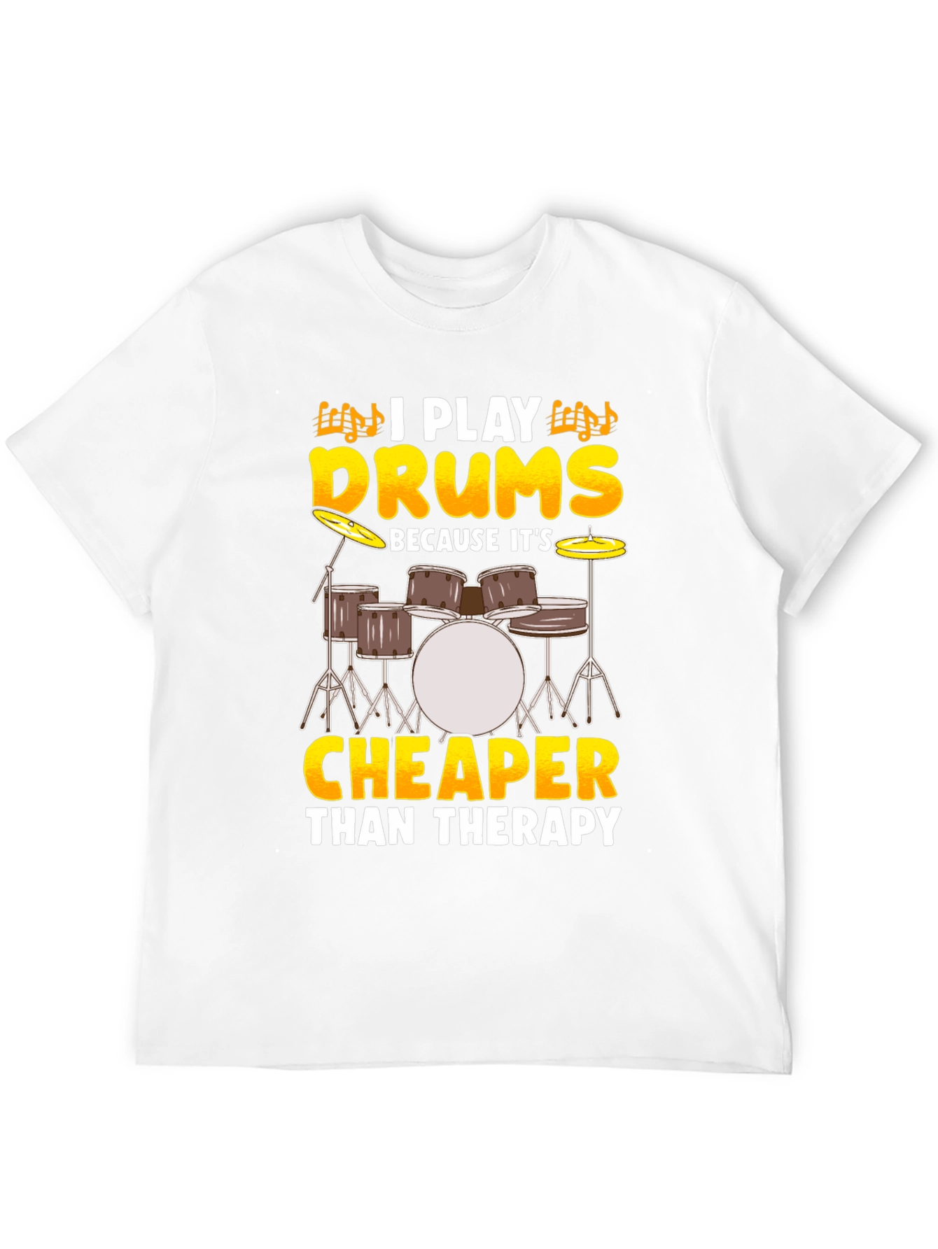 Black Drummer T-Shirt - I Play Drums Because It's Cheaper Than Therapy view 12
