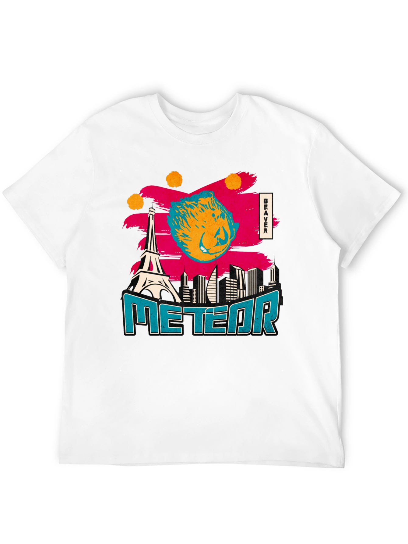 Black Beaver Meteor T-Shirt: Quirky Graphic Tee for Everyday Style view 12