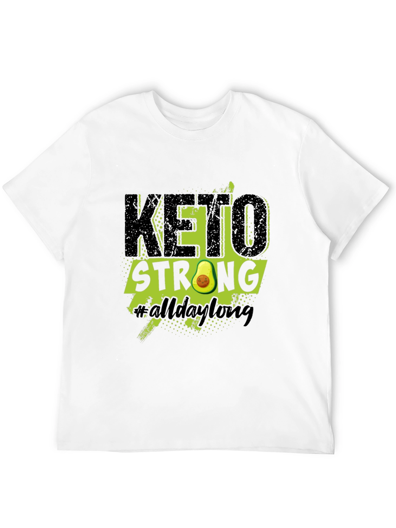 Black Keto Strong Avocado Graphic T-Shirt view 12