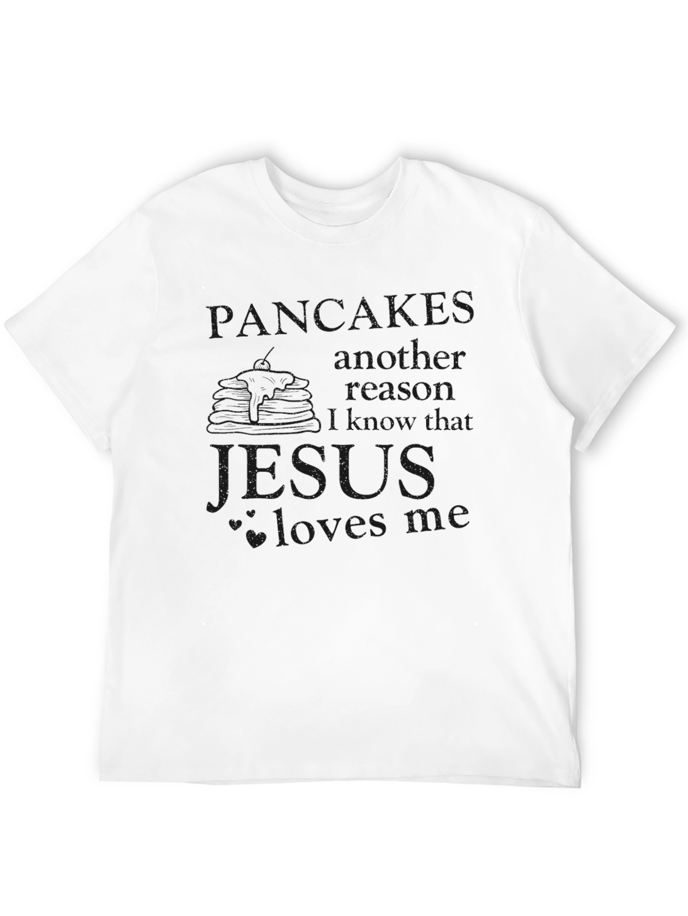 Black Pancakes Jesus Loves Me Black T-Shirt view 12