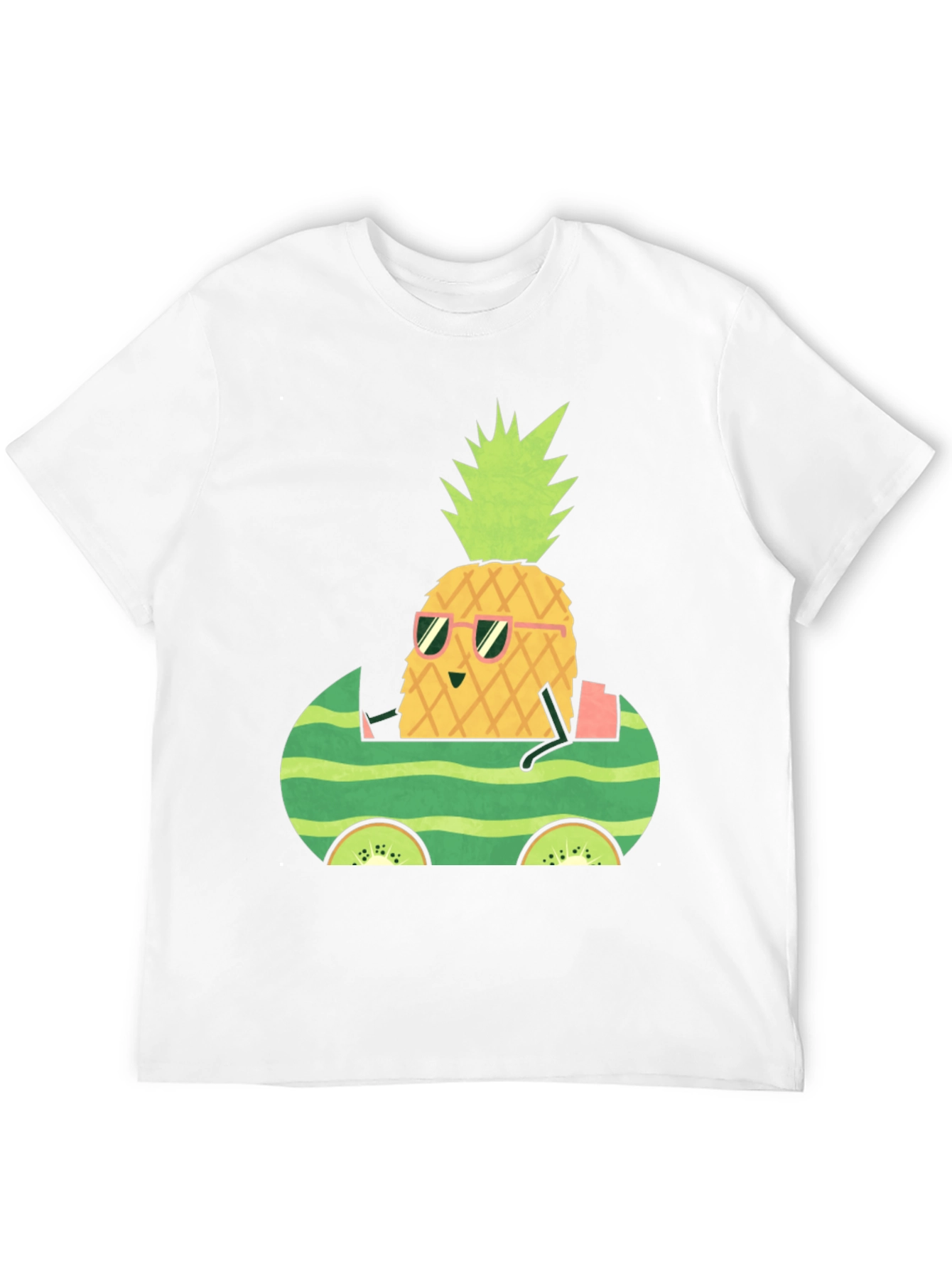 Black Pineapple Watermelon Car Graphic Tee view 12