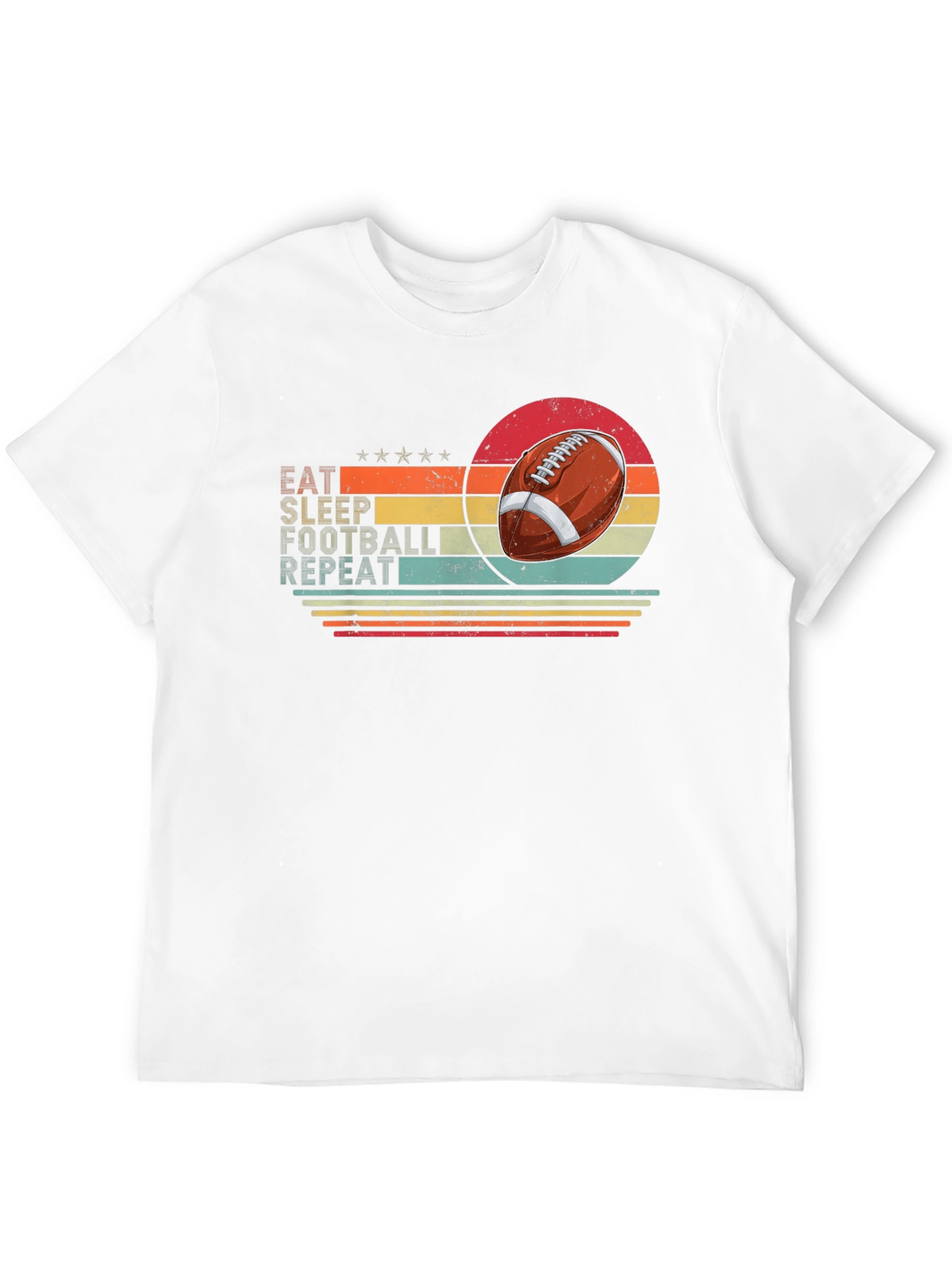 Black Eat Sleep Football Repeat Black T-Shirt view 12