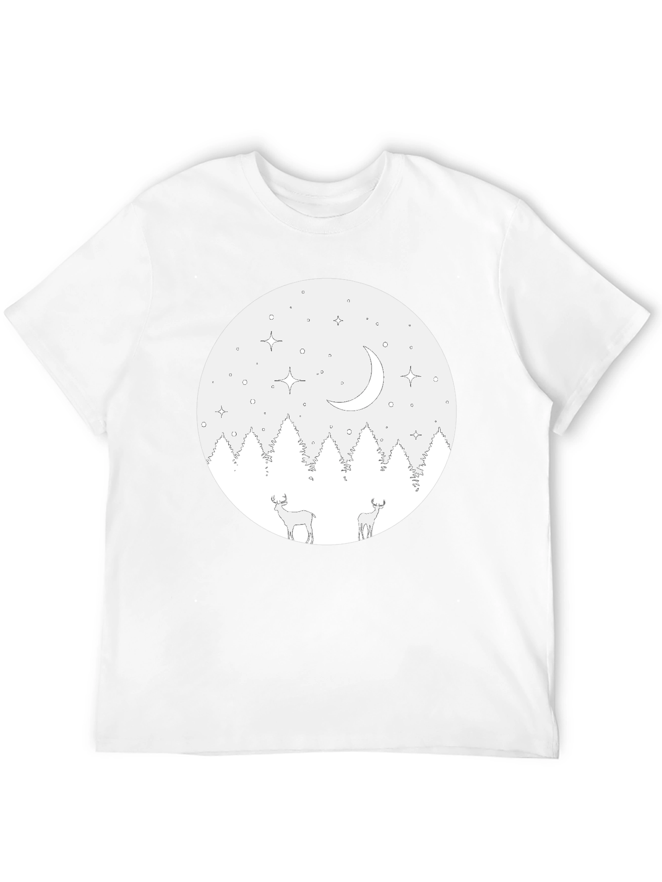 Black Black Deer & Moon Graphic Tee view 12